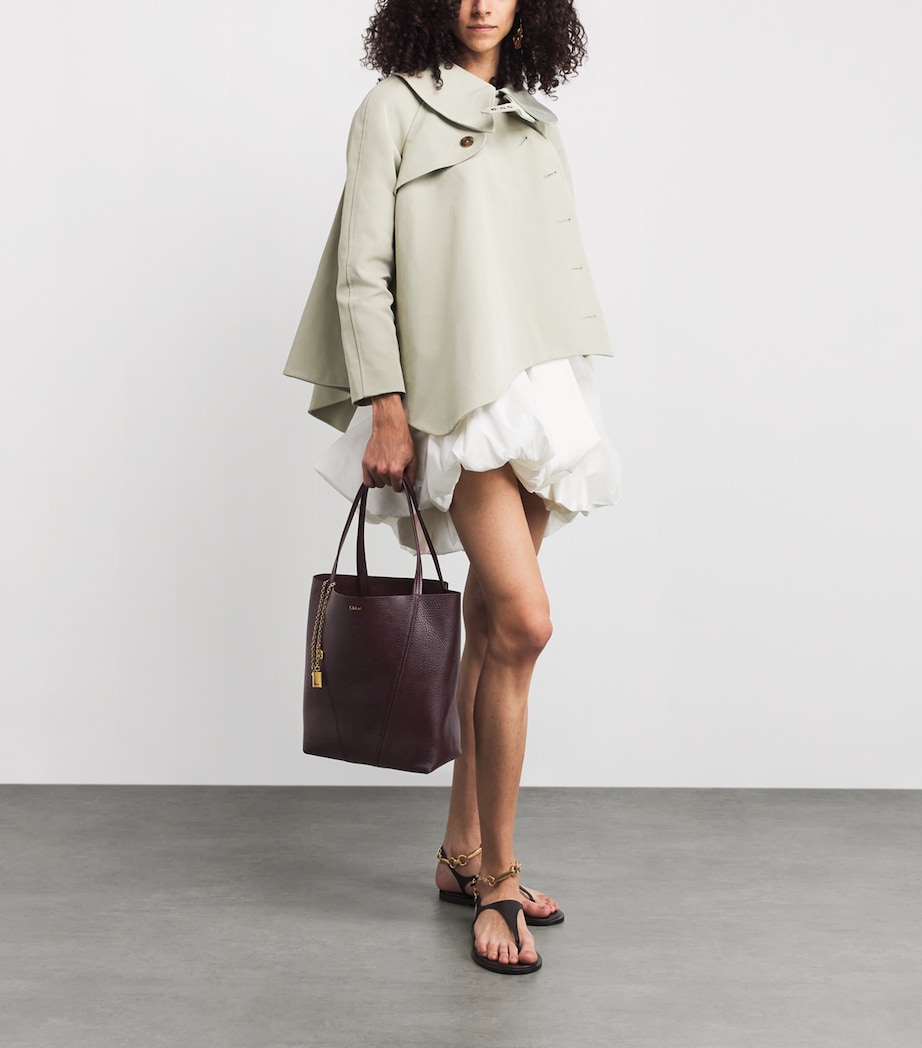 Medium Leather Spin Tote Bag PERFECT PLUM Image 2