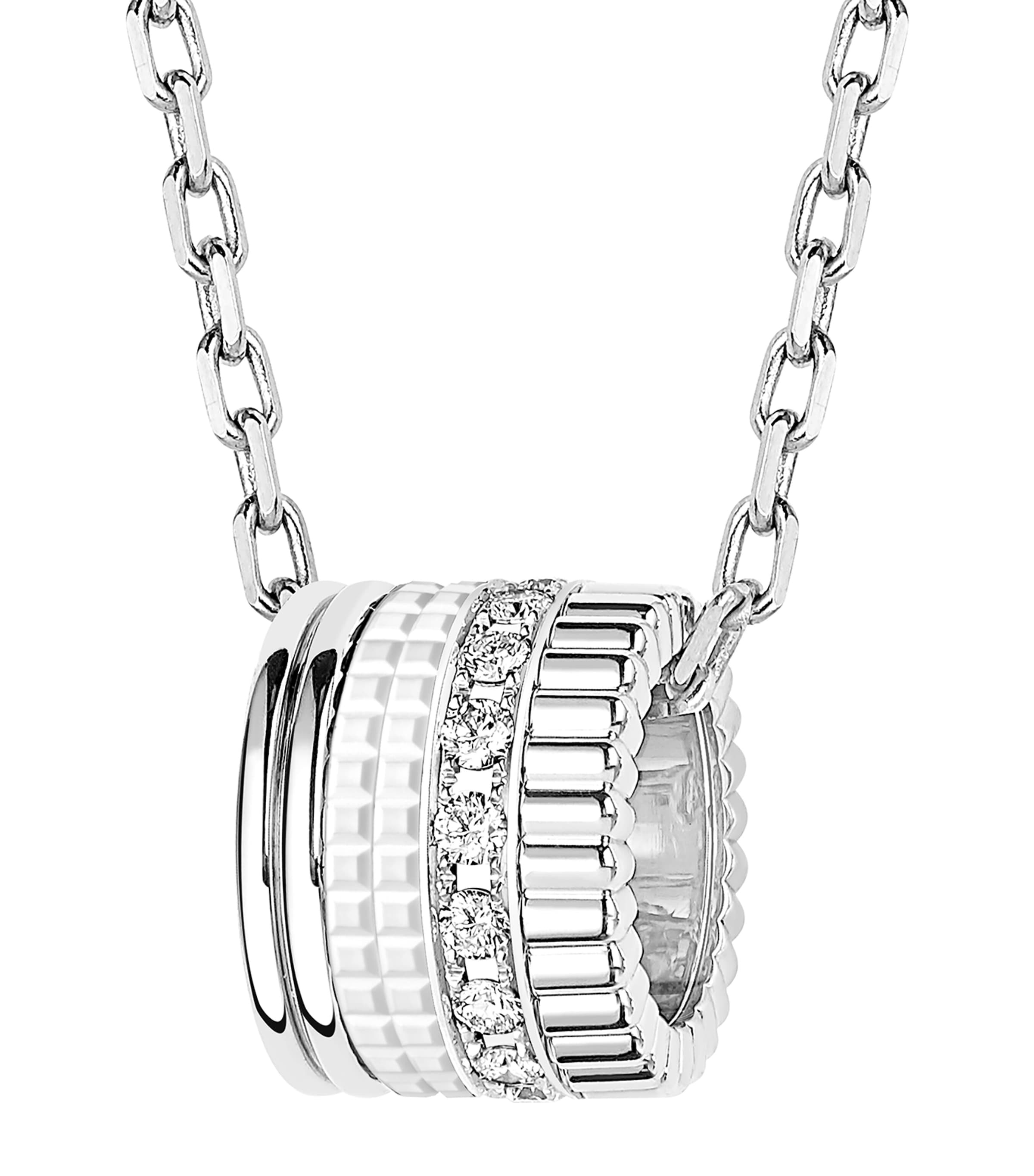 White Gold and Diamond Quatre Double White Edition Pendant Necklace WHITE GOLD Image 3