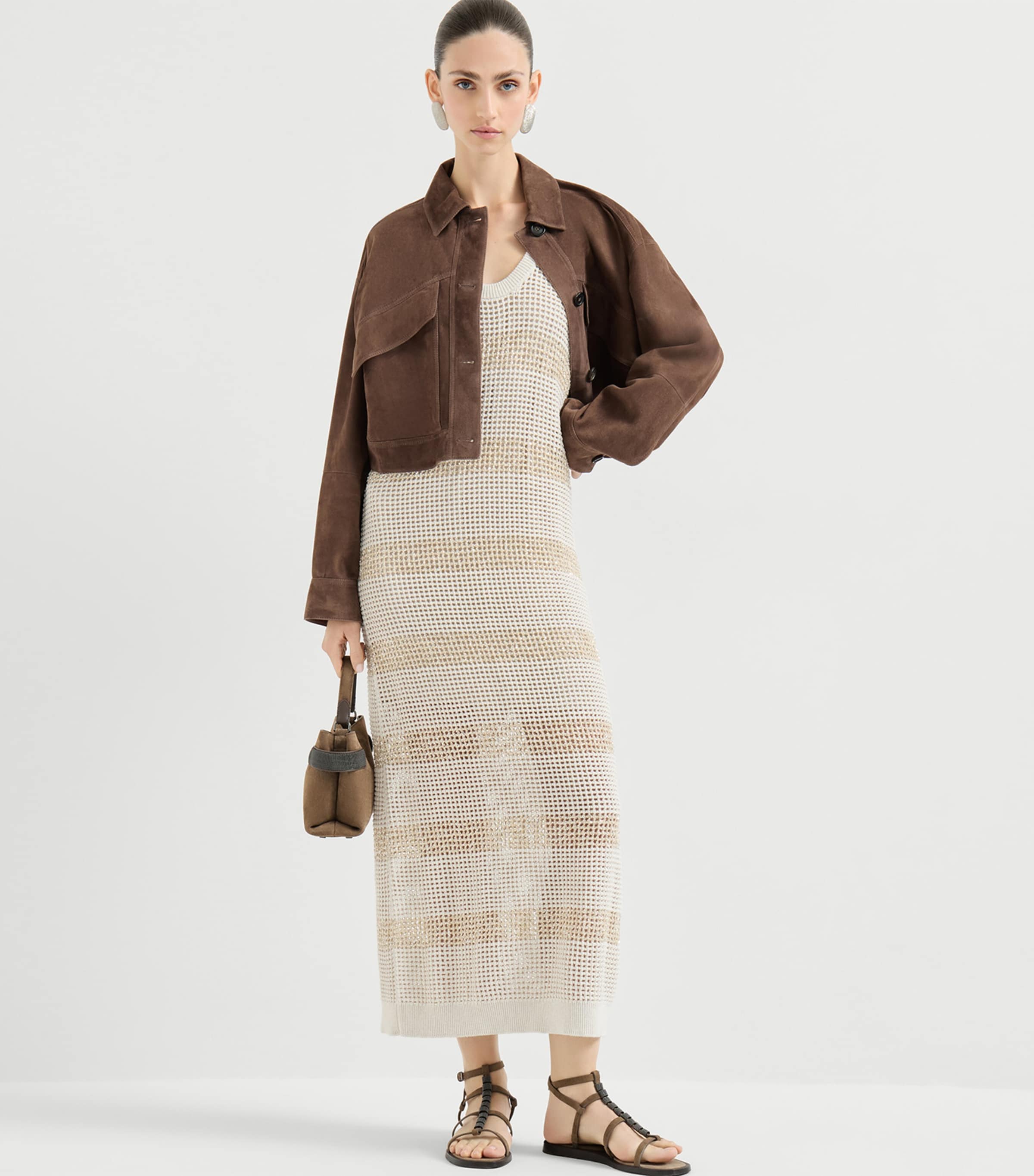 Cotton Stripe Knit Maxi Dress CLH85 Image 4