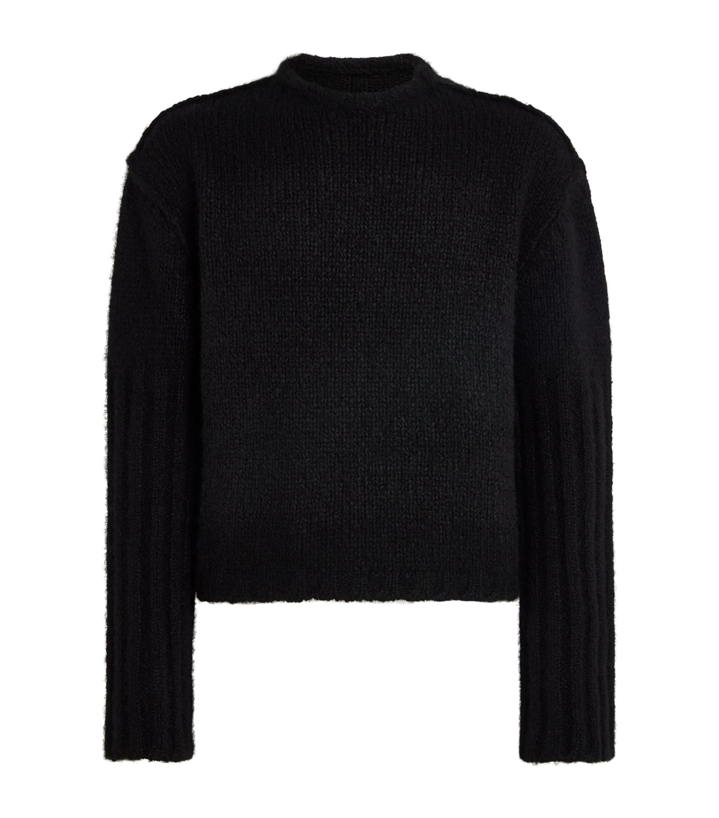 Rick Owens Mens Cashmere-Silk Crew-Neck Sweater Black Image 1