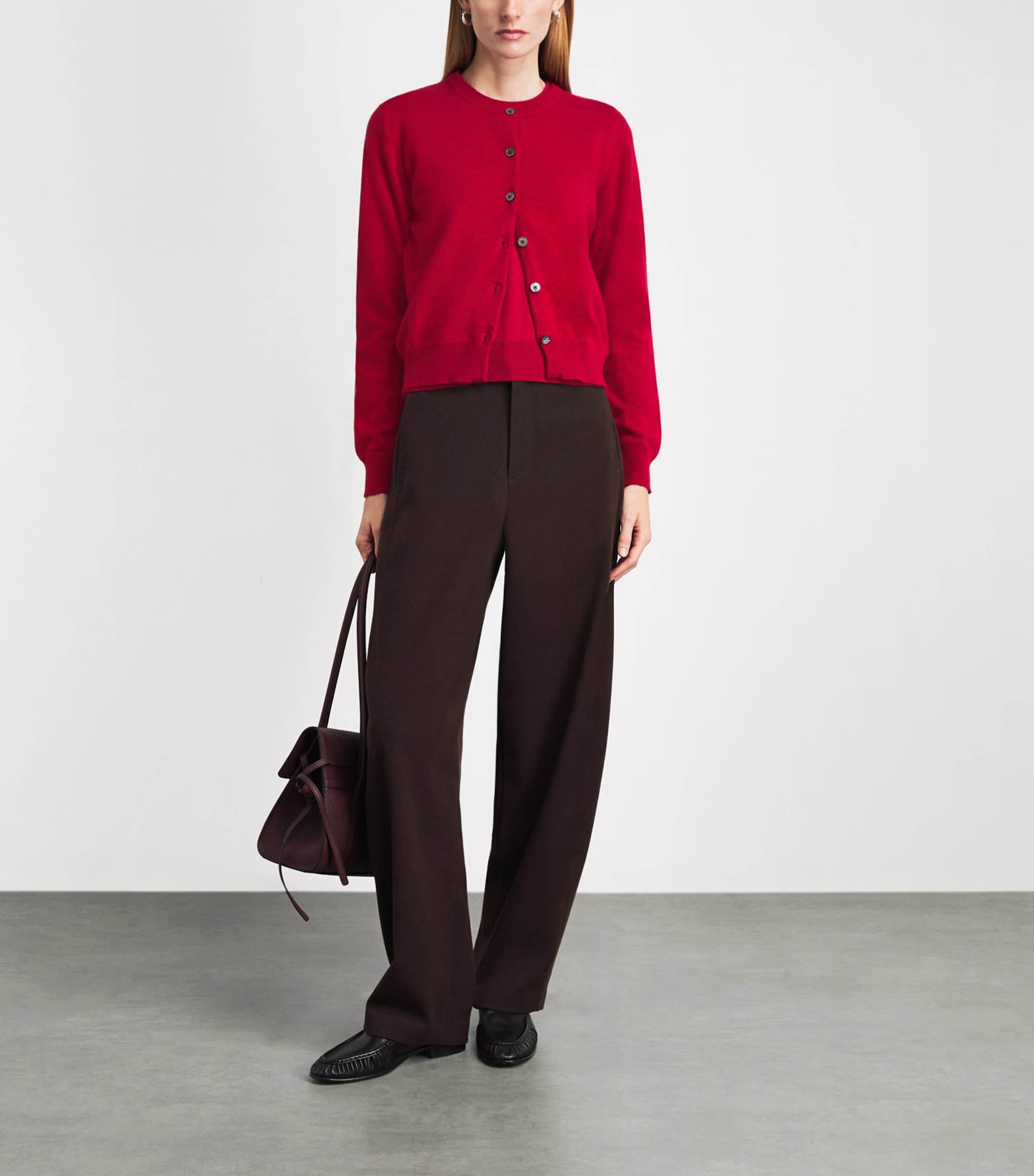 Johnstons Of Elgin Womens Cashmere Iris Cardigan Claret Image 2