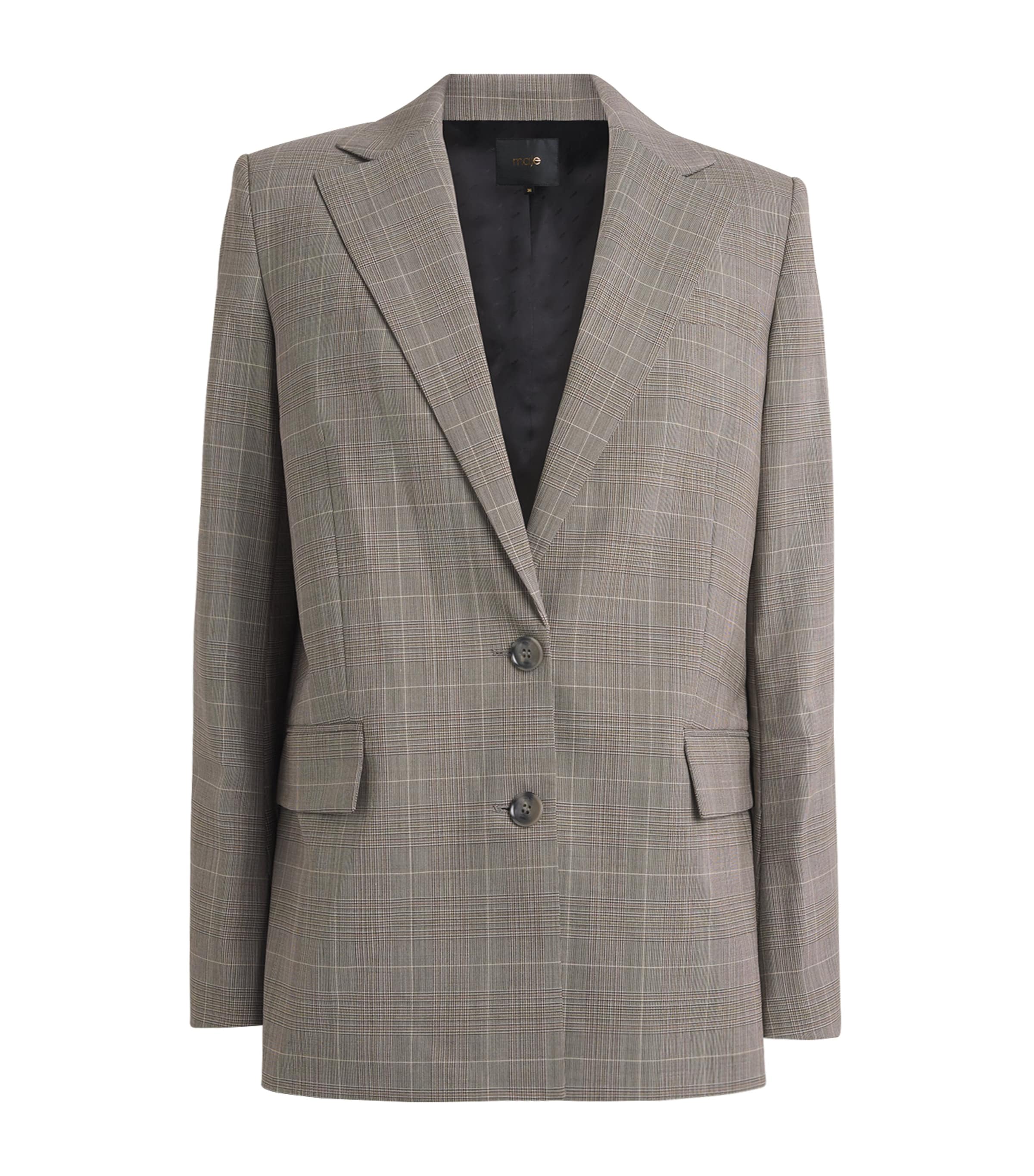 Wool-Blend Check Blazer GREY Image 1