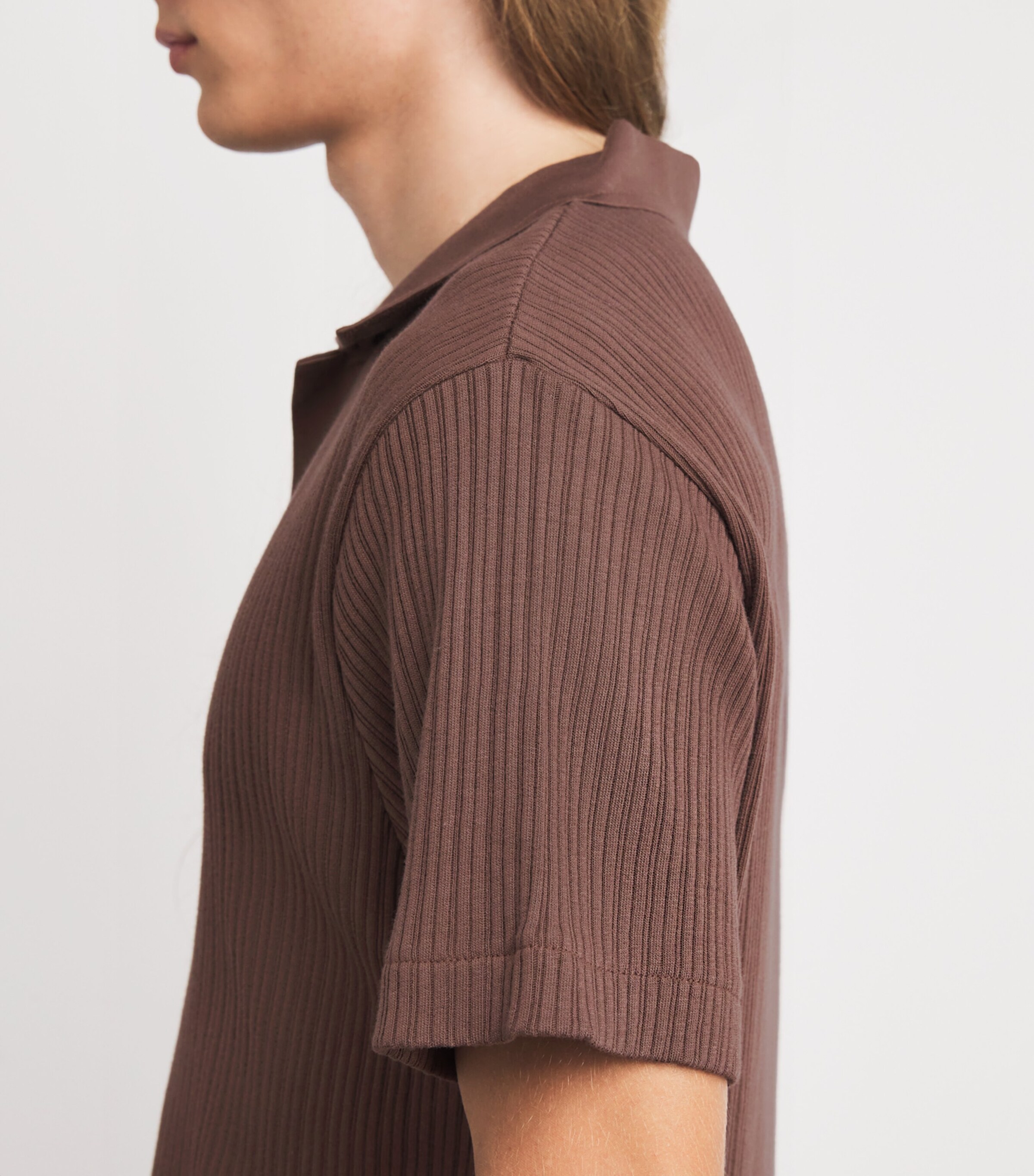 Oliver Spencer Mens Organic Cotton Polo Shirt Brown Image 6