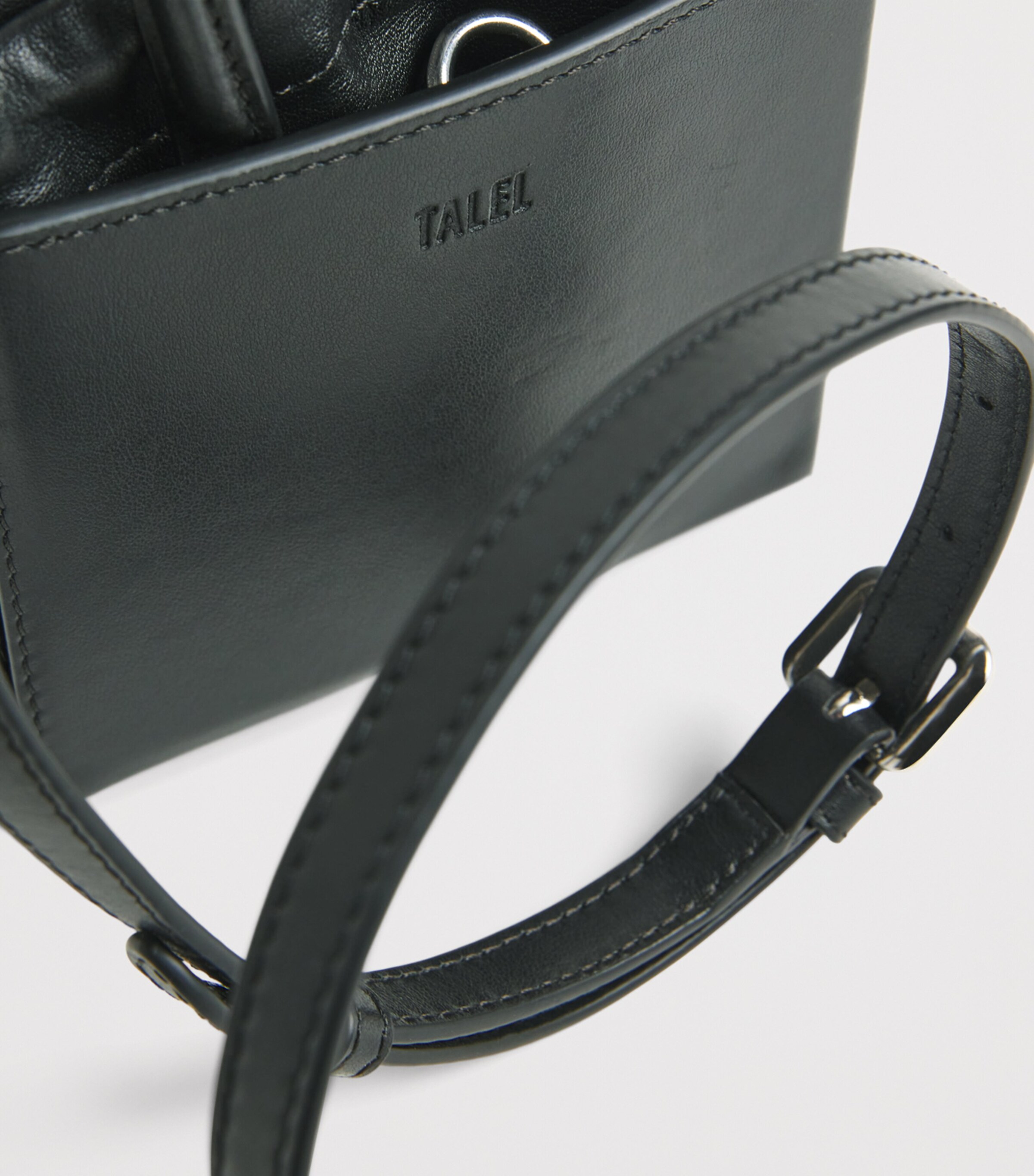 Talel Paris Leather Triangle Top-Handle Bag Black Image 6