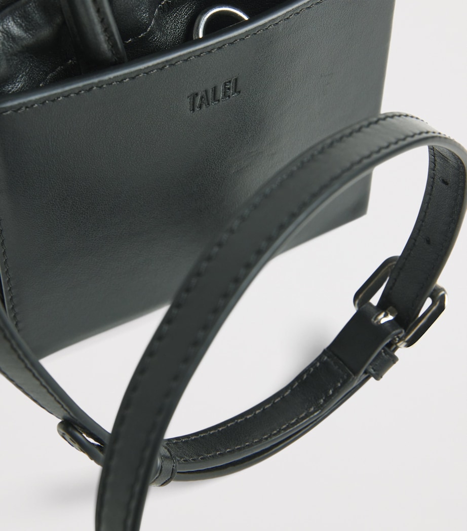 Talel Paris Leather Triangle Top-Handle Bag Black Image 6