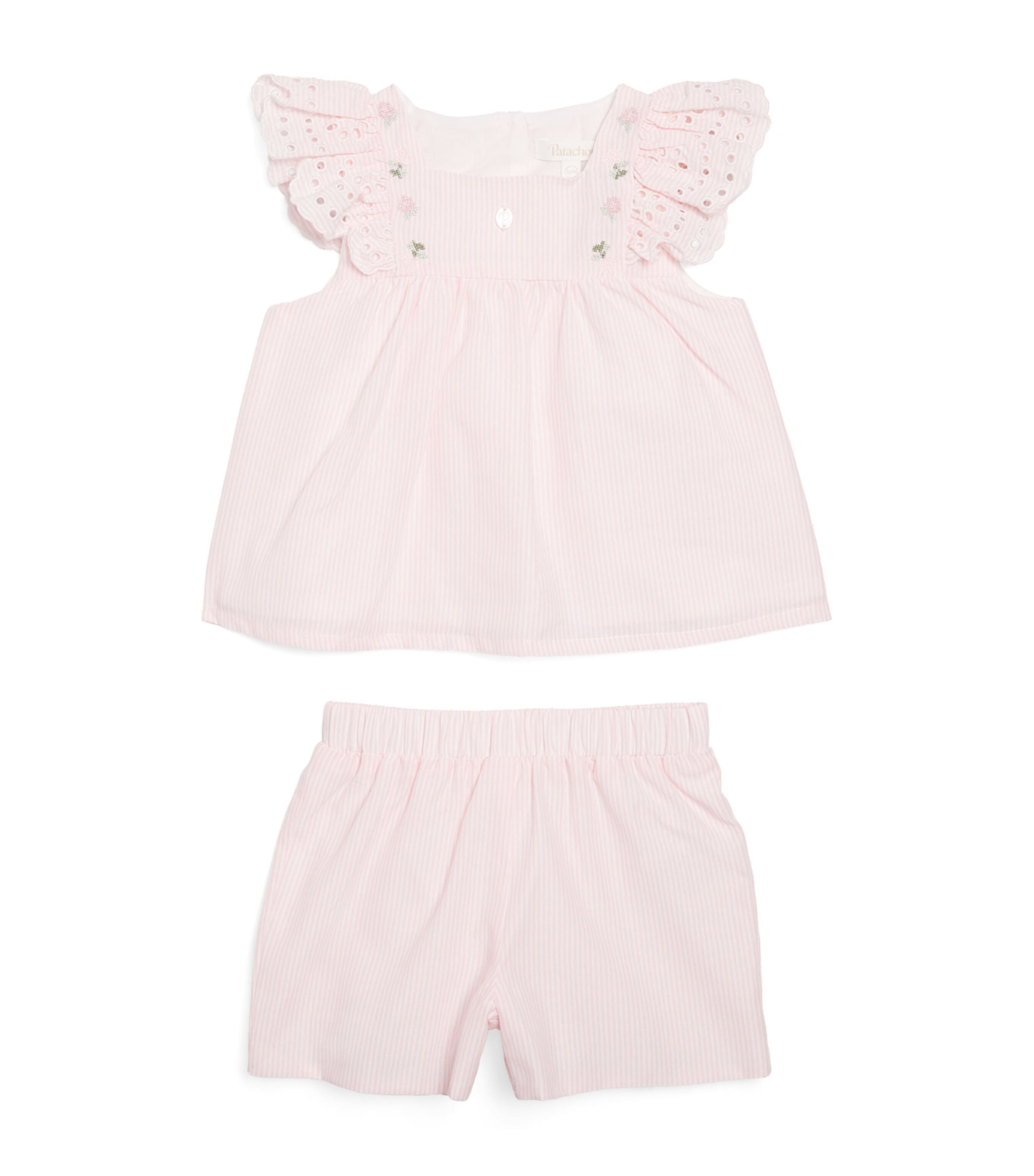 Cotton-Blend Liberty Top and Shorts Set (6 Months-4 Years) PINK STRIPES Image 1