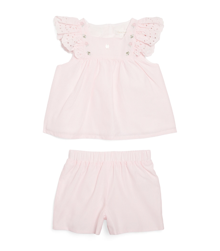 Cotton-Blend Liberty Top and Shorts Set (6 Months-4 Years) PINK STRIPES Image 1
