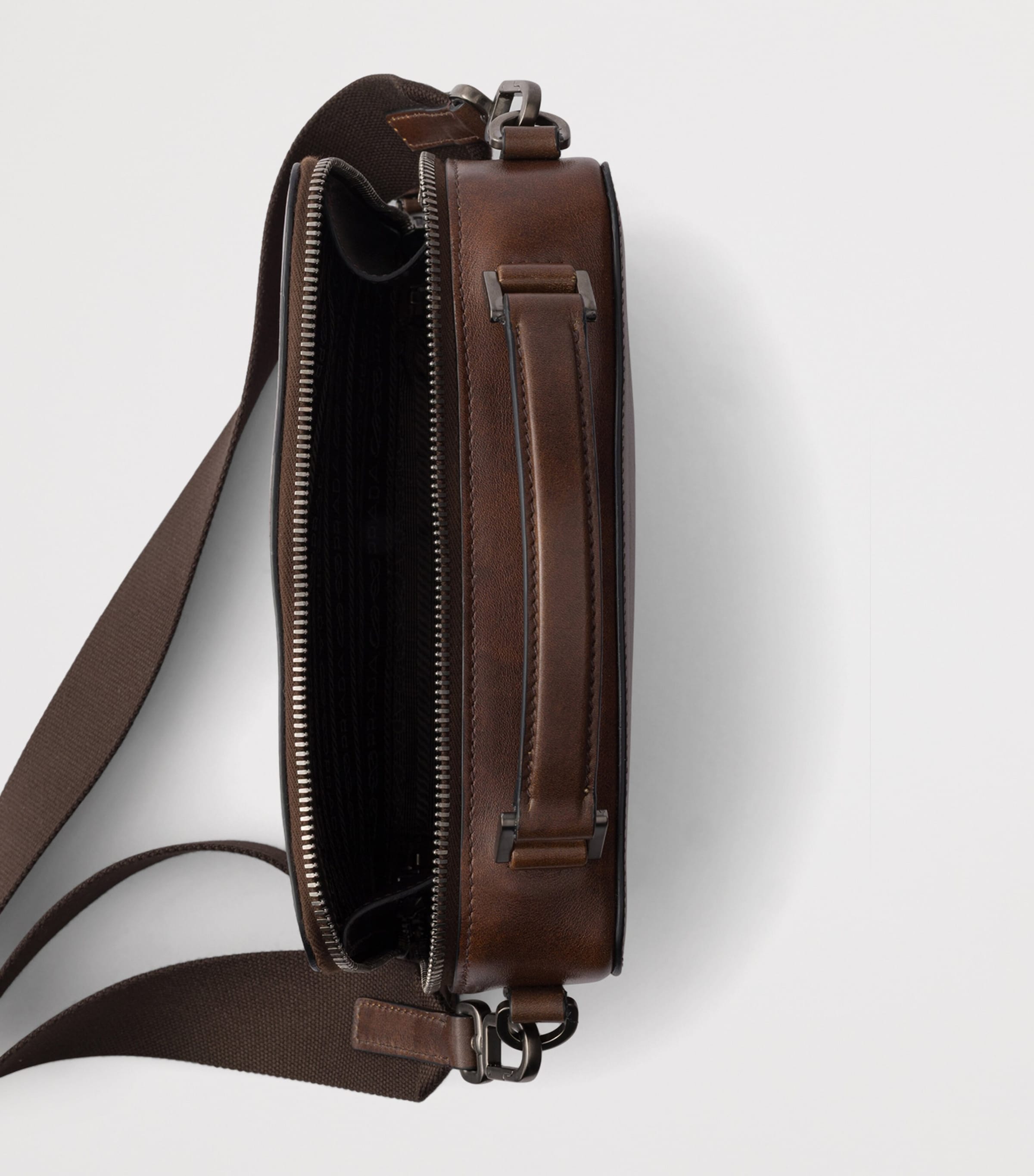 Prada Leather Brique Cross-Body Bag Brown Image 5