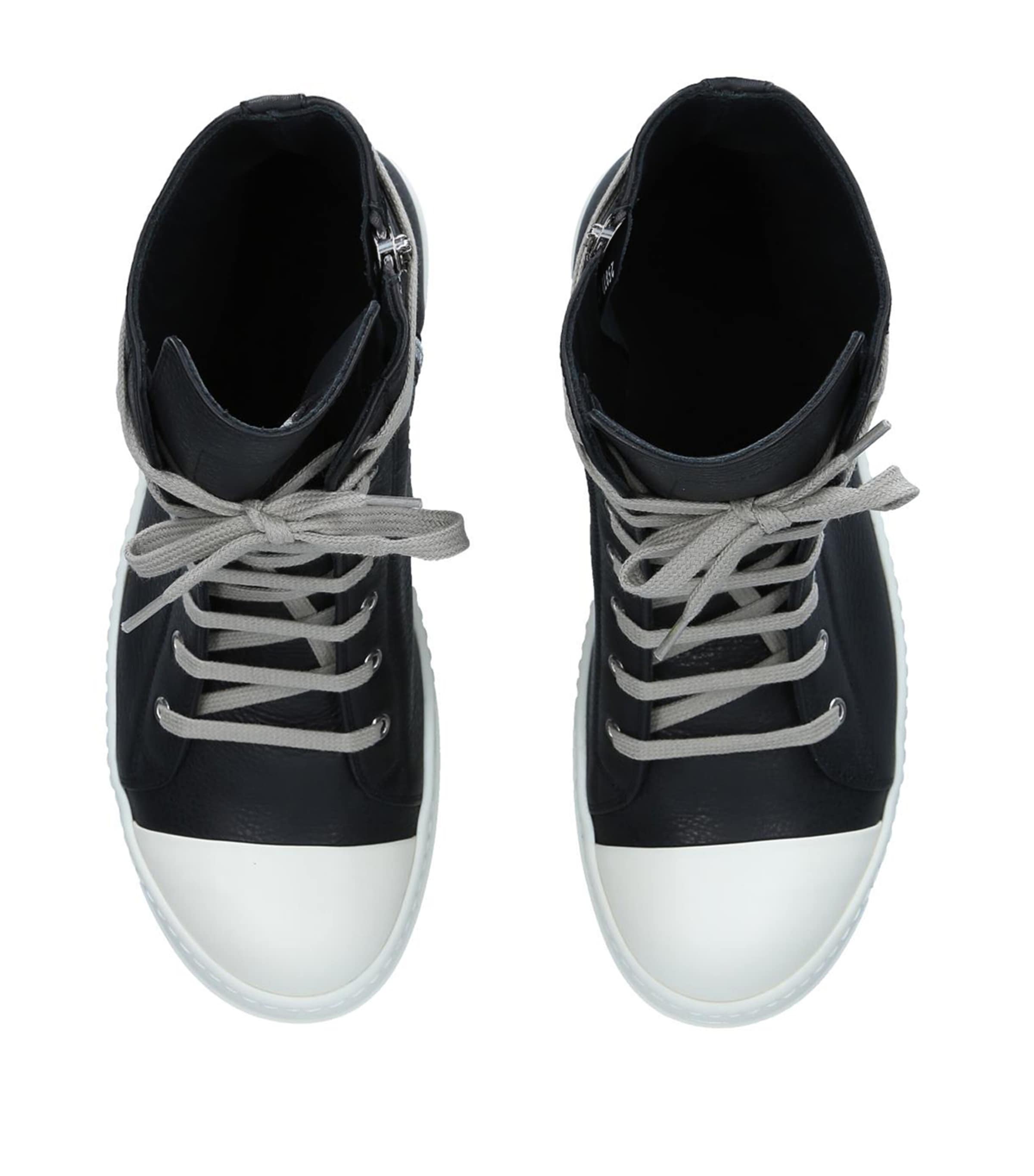 Leather High-Top Sneakers BLK/WHITE Image 4