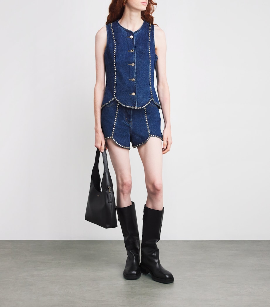 Denim Embellished Top BLUE JEAN Image 2