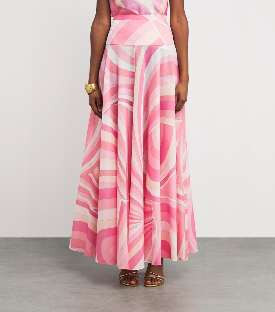 Cotton Printed Maxi Skirt 040 ROSA Image 3