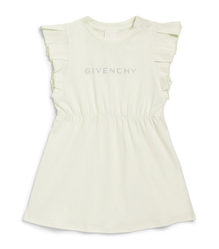 Cotton Logo Dress (2-3 Years) CANARY GREEN Image 1