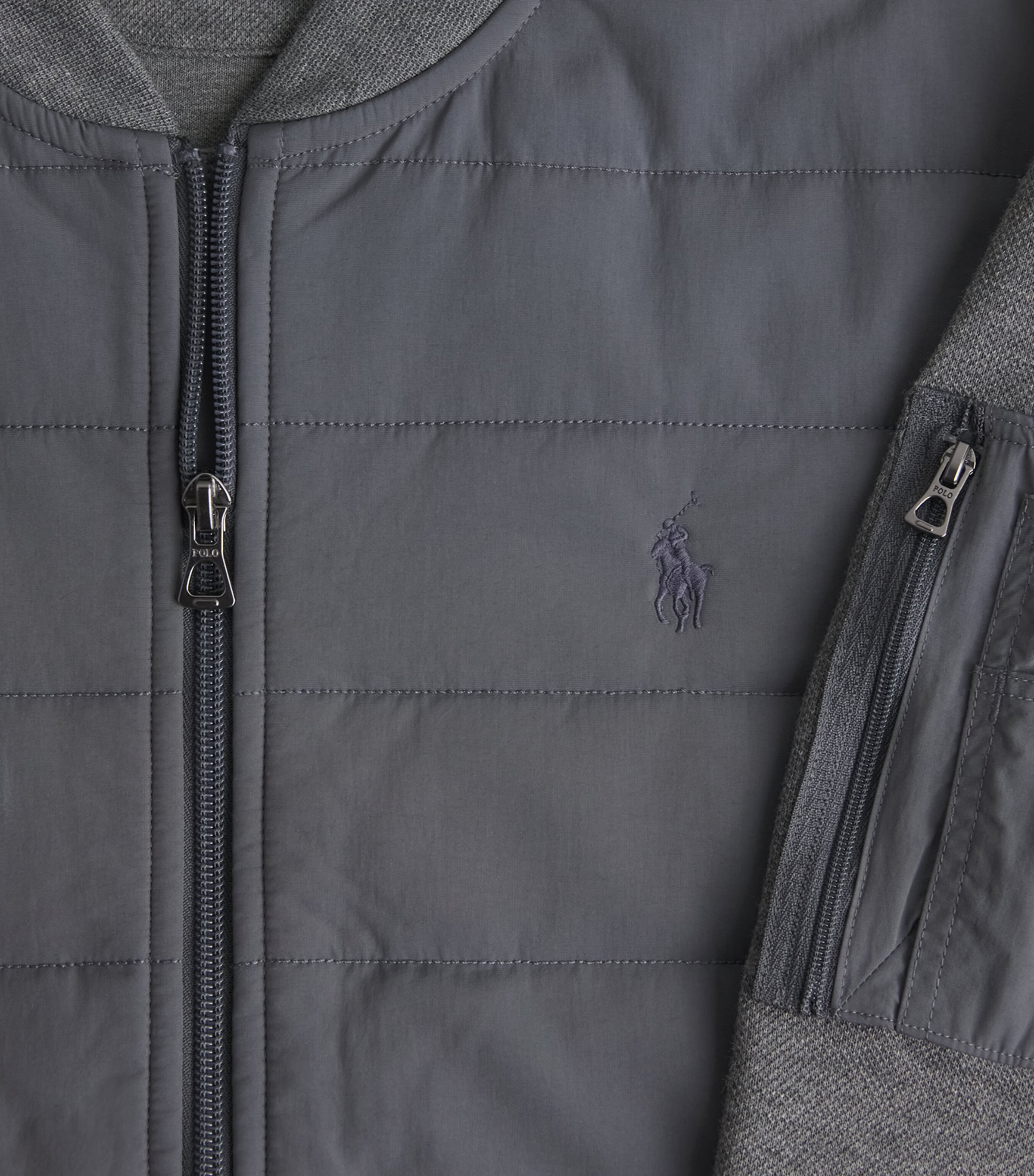 Polo Ralph Lauren Mens Polo Pony Hybrid Bomber Jacket Fortress Heather Image 5