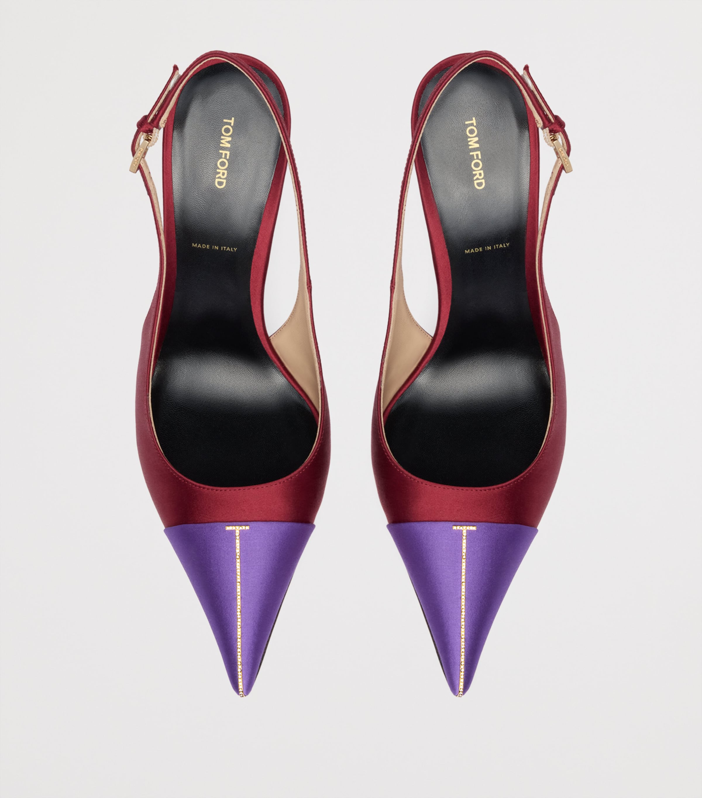 TOM FORD Womens Satin T Slingback Pumps Vrb Image 3