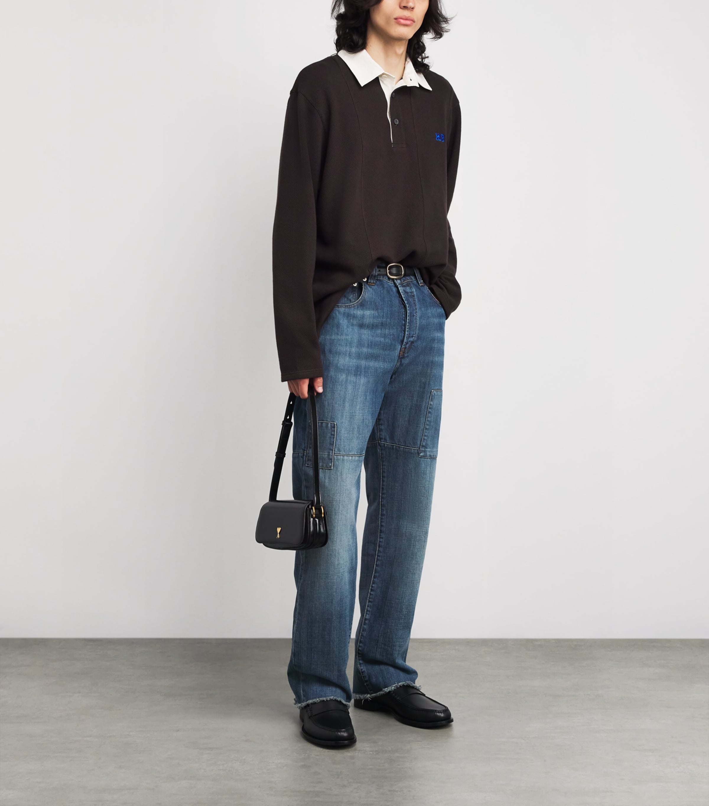 Cotton Polo Shirt DARK BROWN Image 2