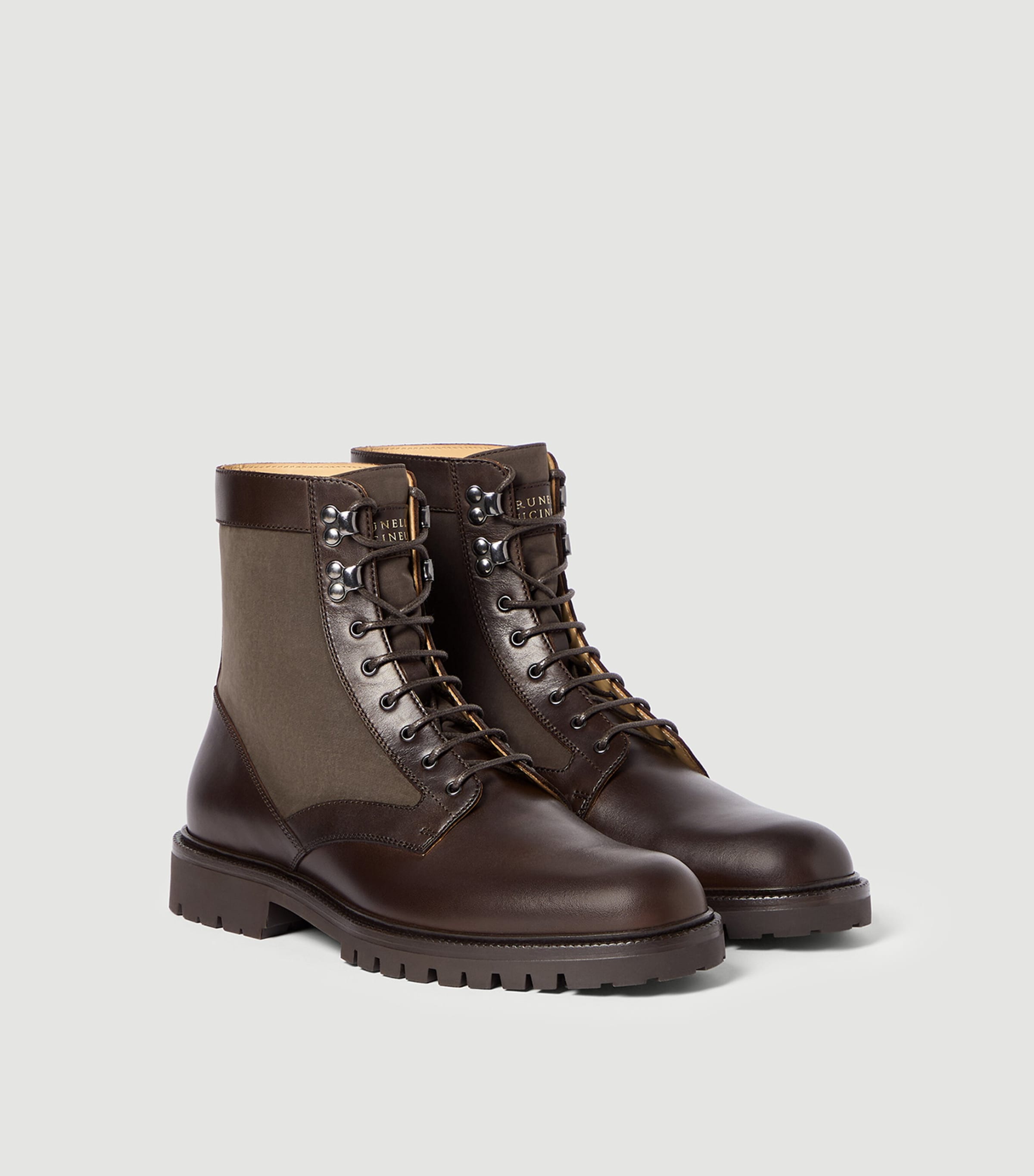 Brunello Cucinelli Leather Lace-Up Ankle Boots Image 4