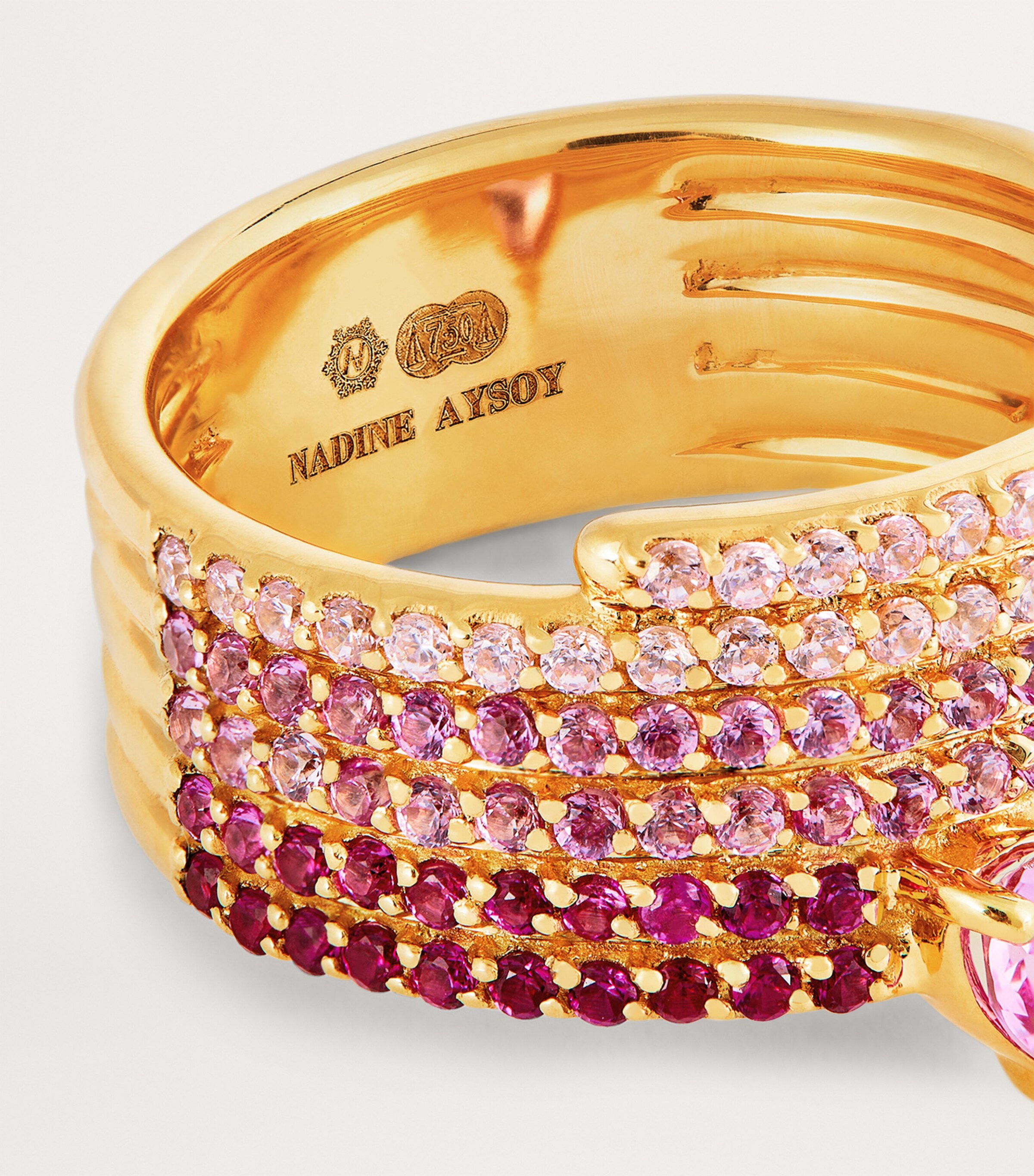 Nadine Aysoy Yellow Gold and Sapphire Le Cercle Ombré Ring Yellow Gold Image 5