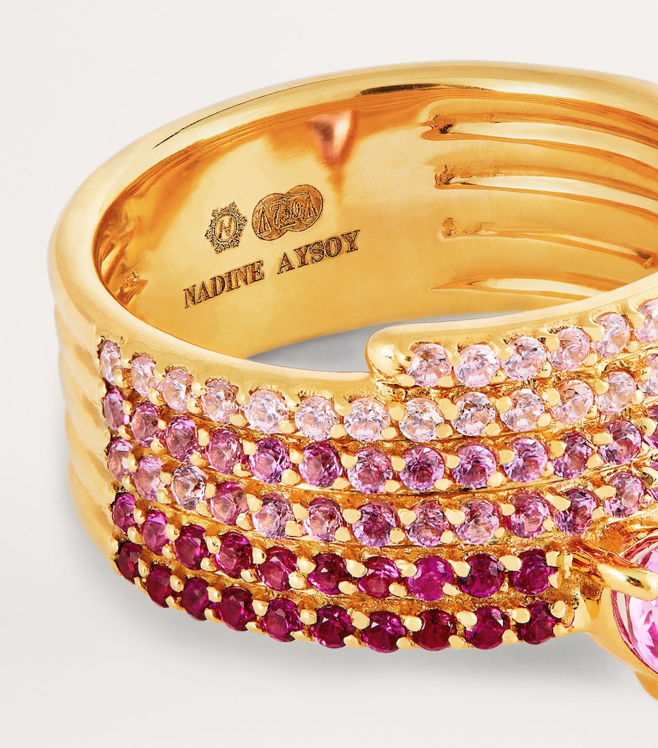 Nadine Aysoy Yellow Gold and Sapphire Le Cercle Ombré Ring Yellow Gold Image 5