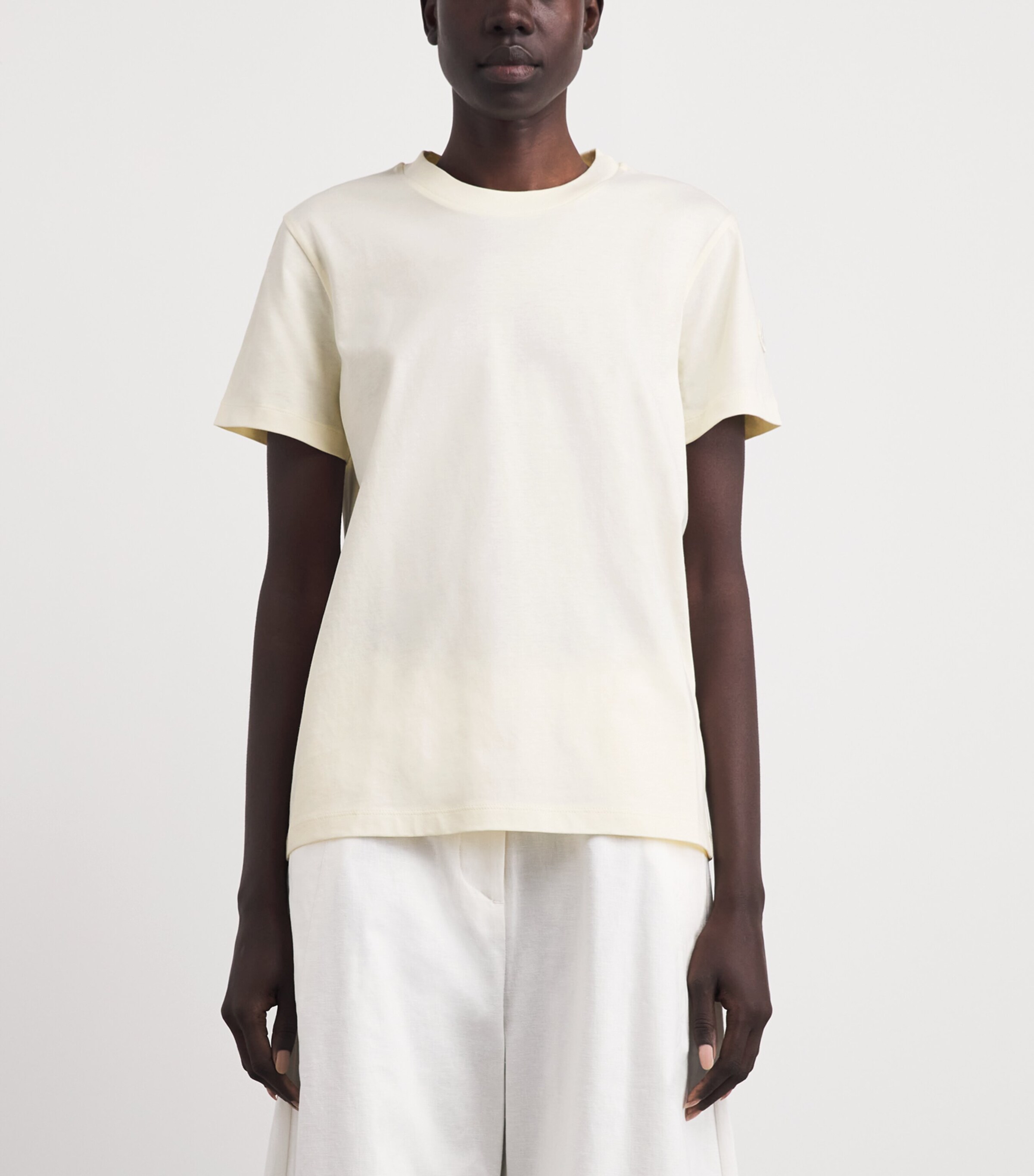 Moncler Womens Cotton Logo Embroidered T-Shirt Image 4