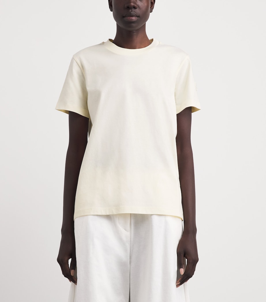 Moncler Womens Cotton Logo Embroidered T-Shirt Image 4