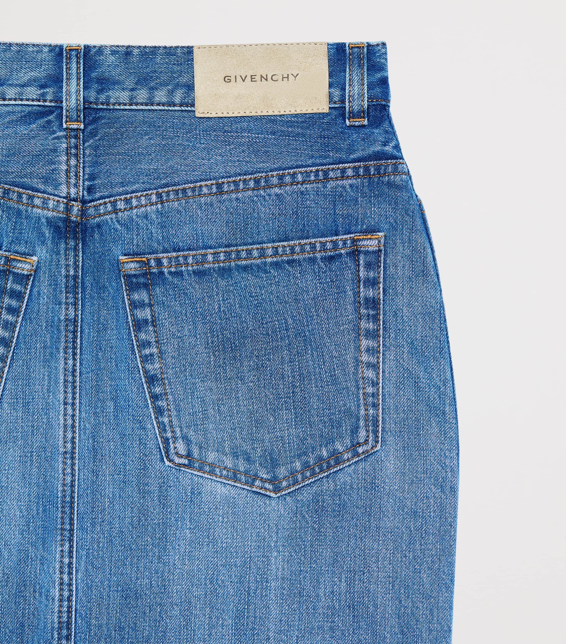 Givenchy Womens Denim Midi Skirt Medium Blue Image 4