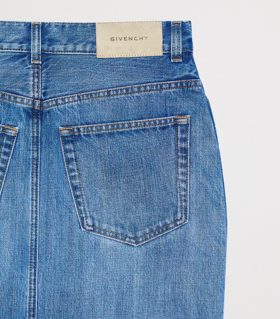 Givenchy Womens Denim Midi Skirt Medium Blue Image 4