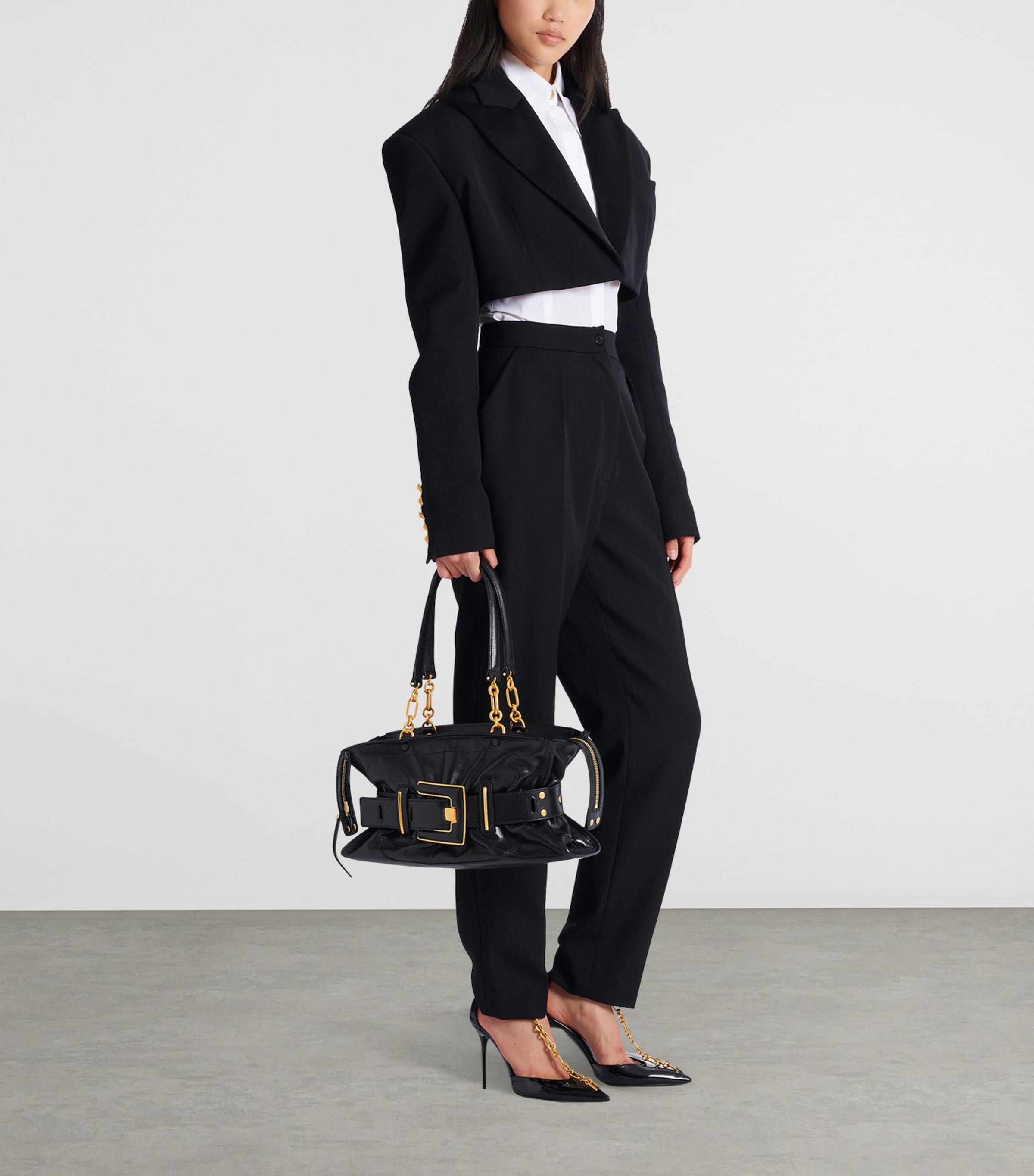 Small Leather Anthem Shoulder Bag 0PA NOIR Image 2