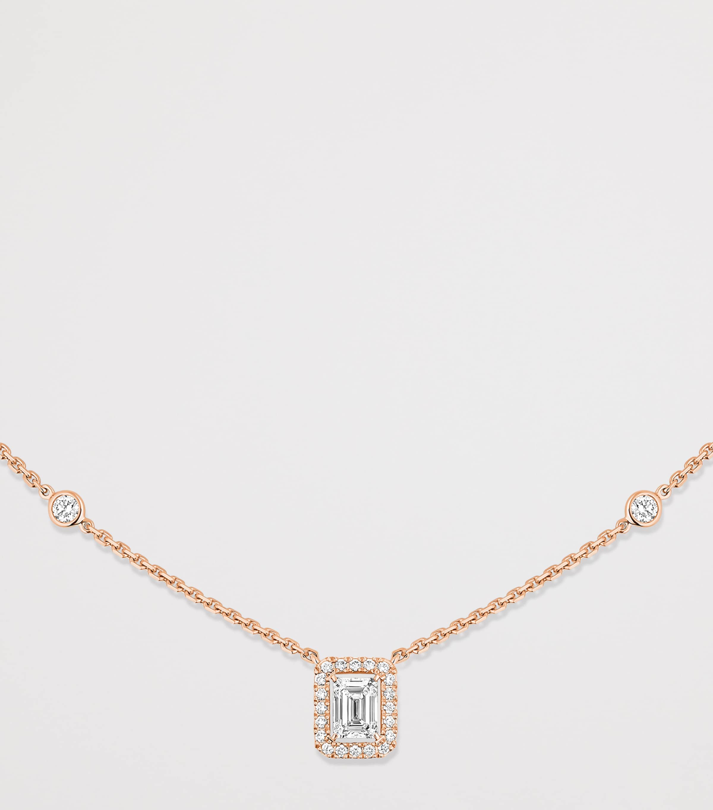 Messika Joy Pink Gold and Diamond Chain Necklace White Gold Image 2