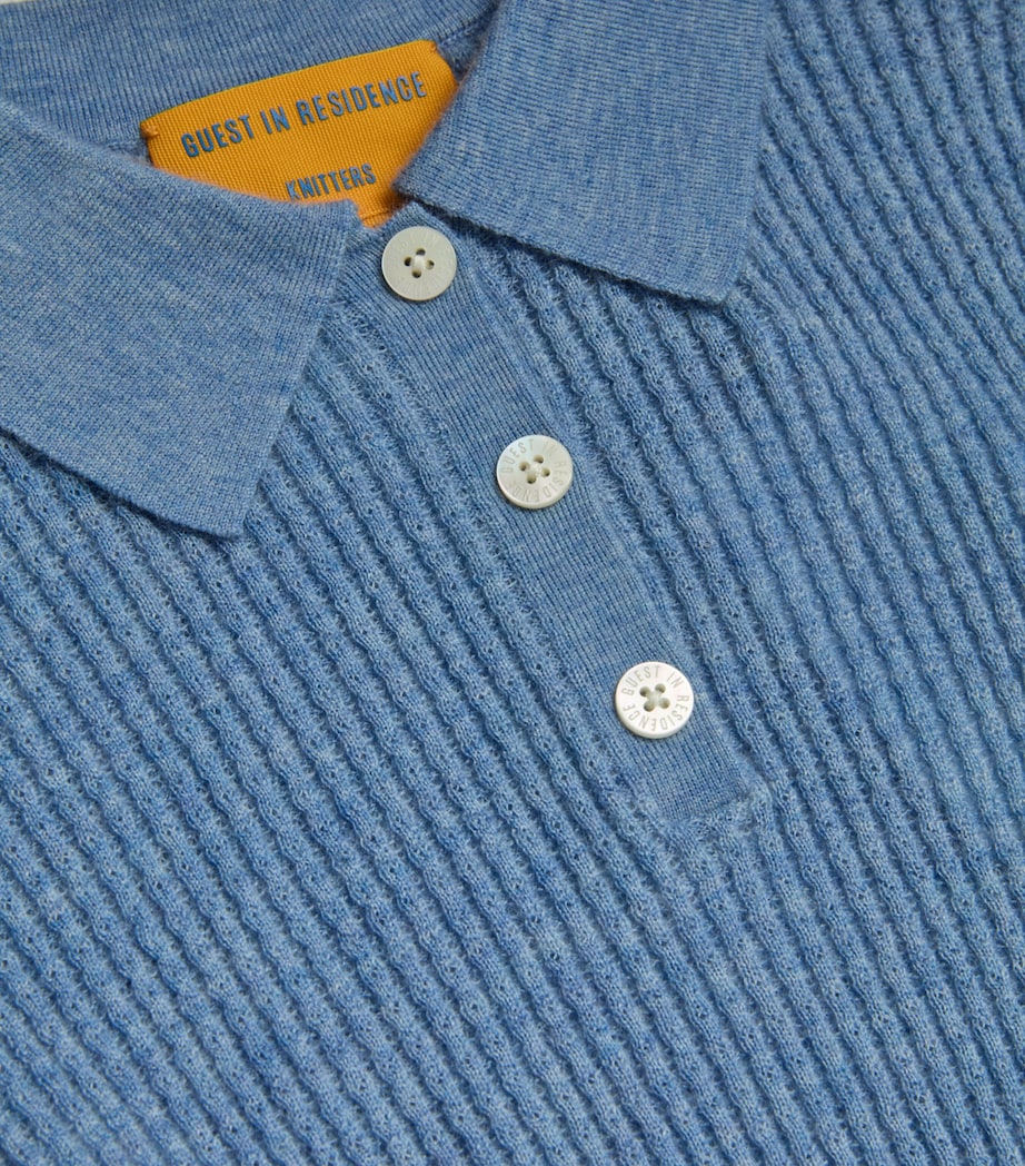 Cashmere Shrunken Polo Shirt HBL HEATHER BLUE Image 2