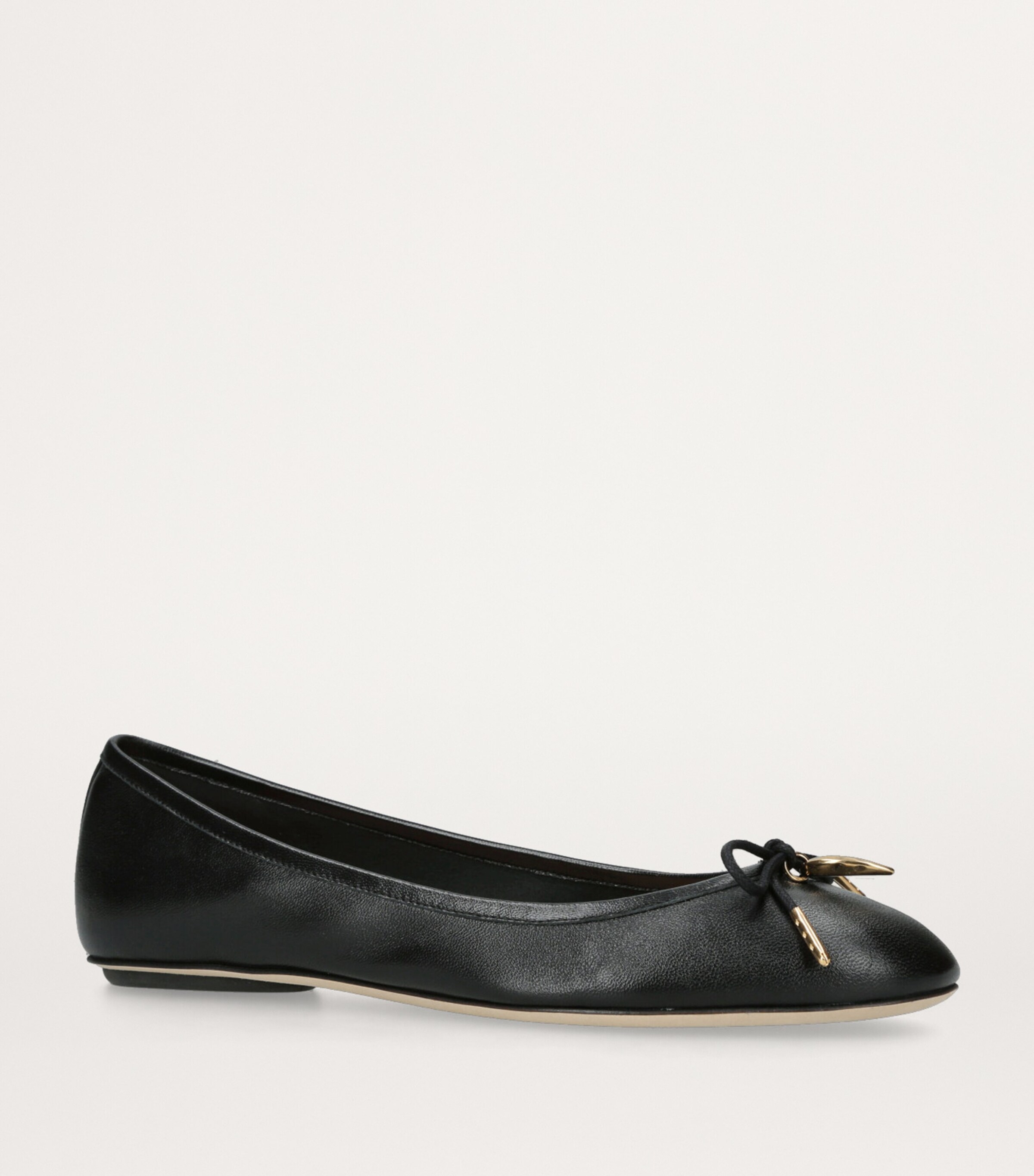 Leather Iris Ballet Flats BLACK Image 3