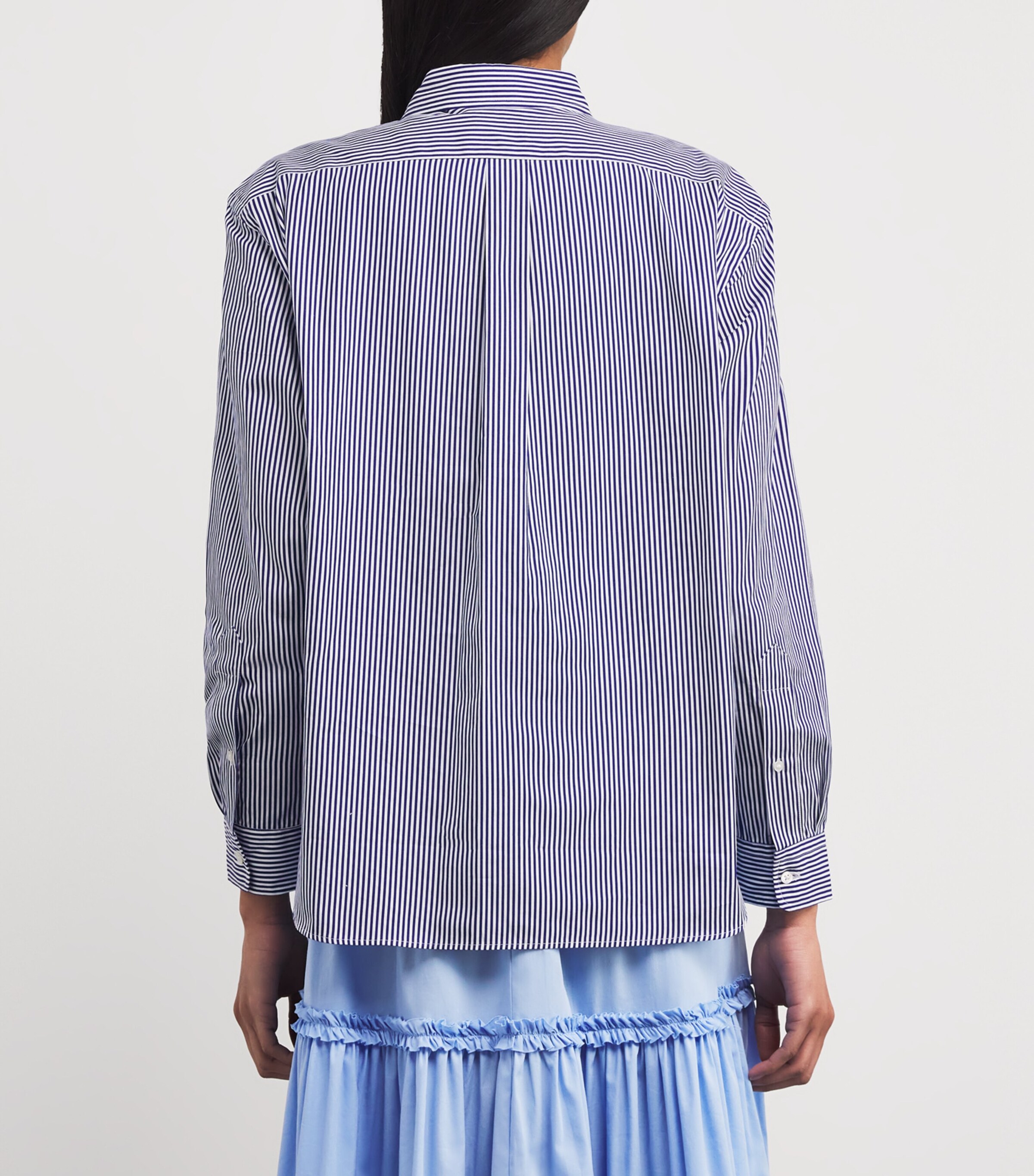 Polo Ralph Lauren Striped Cropped Shirt White/blue Image 4
