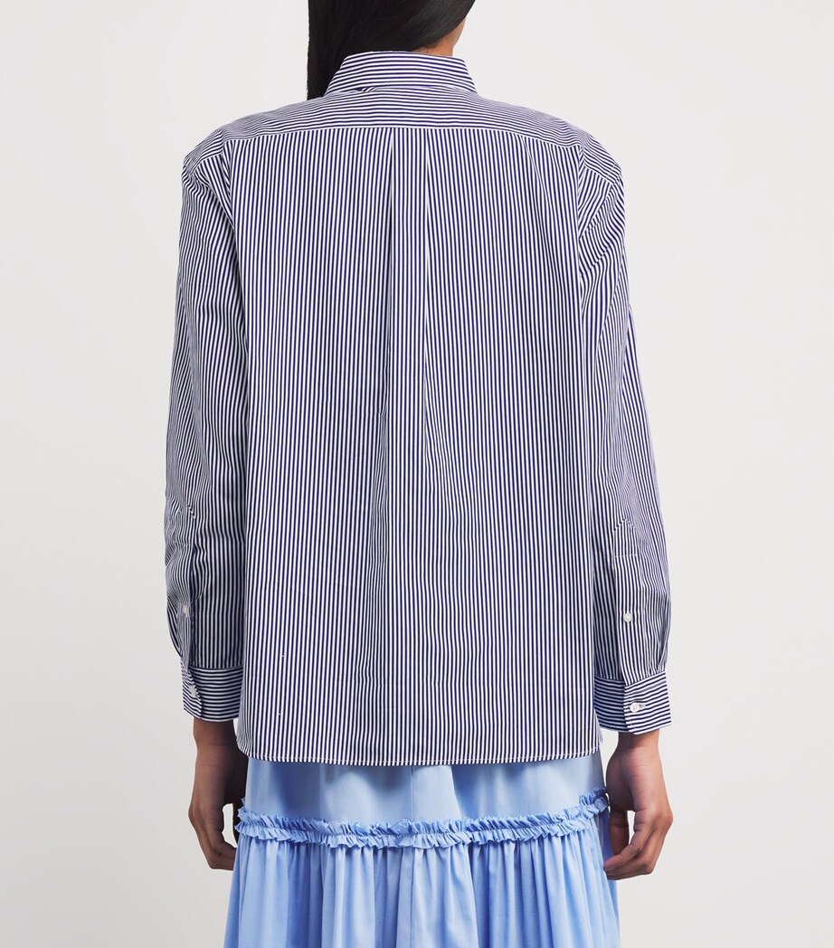 Polo Ralph Lauren Striped Cropped Shirt White/blue Image 4