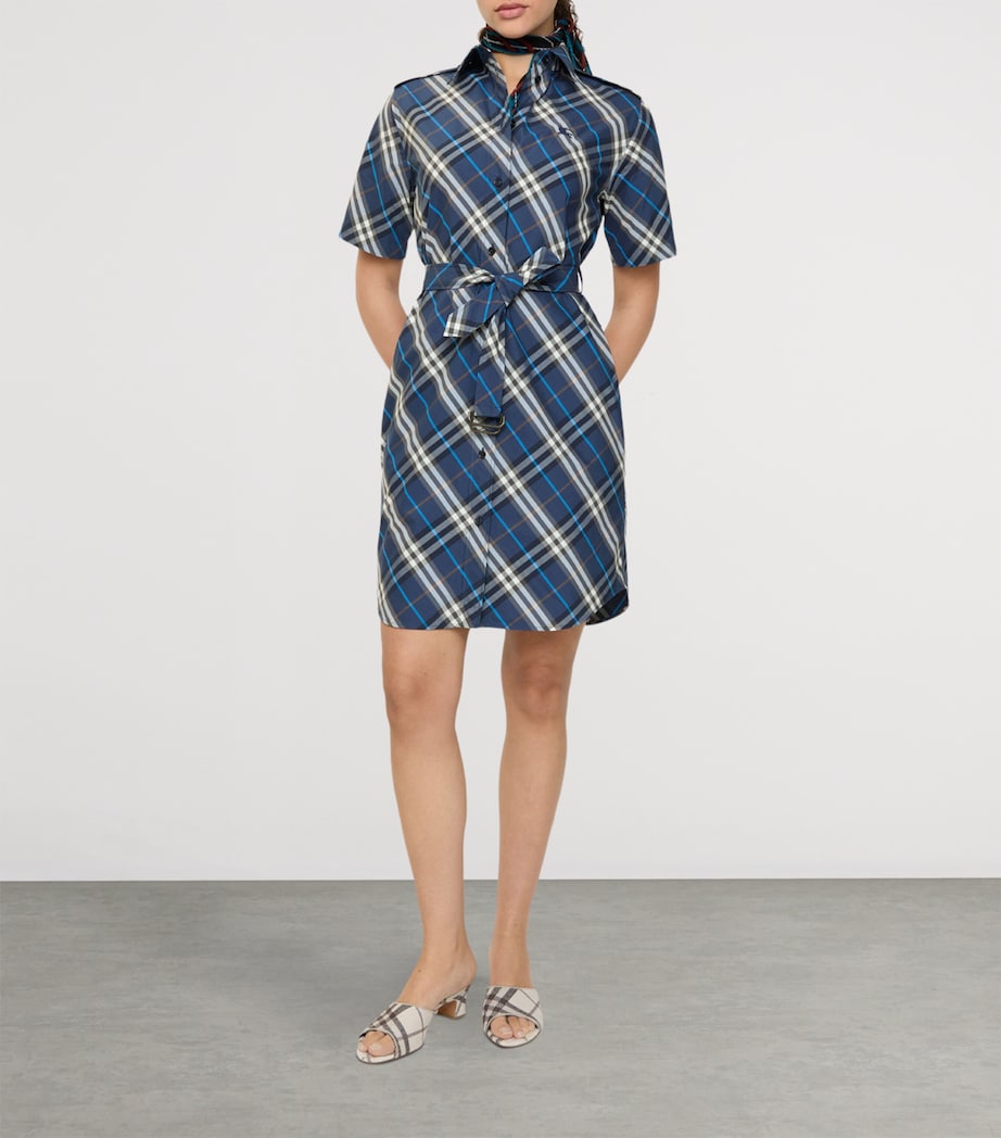 Cotton Check Mini Shirt Dress PILOT BLUE IP CHECK Image 2