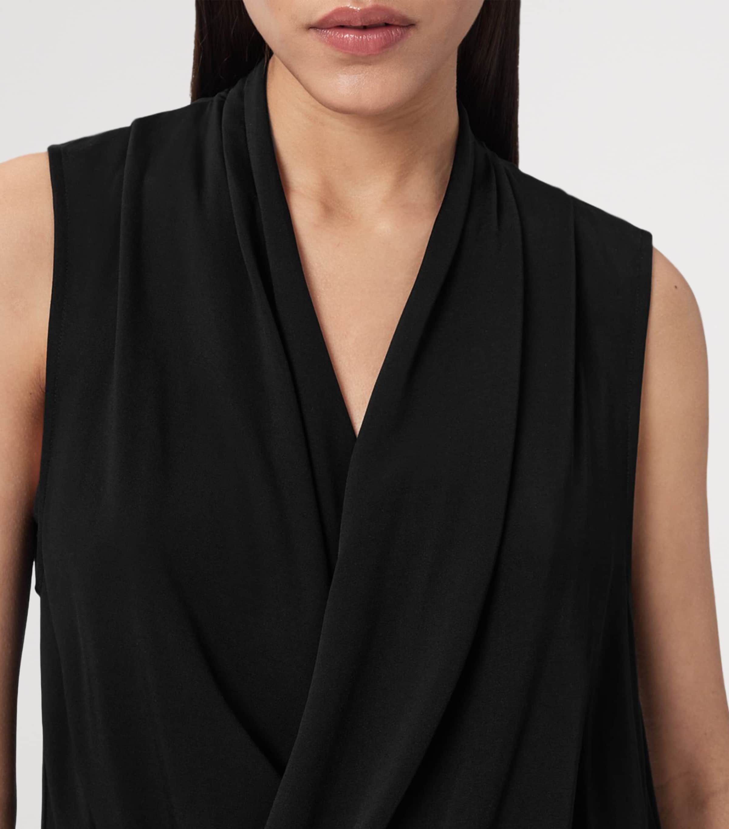 AllSaints Womens Draped Adaline Top Black Image 6