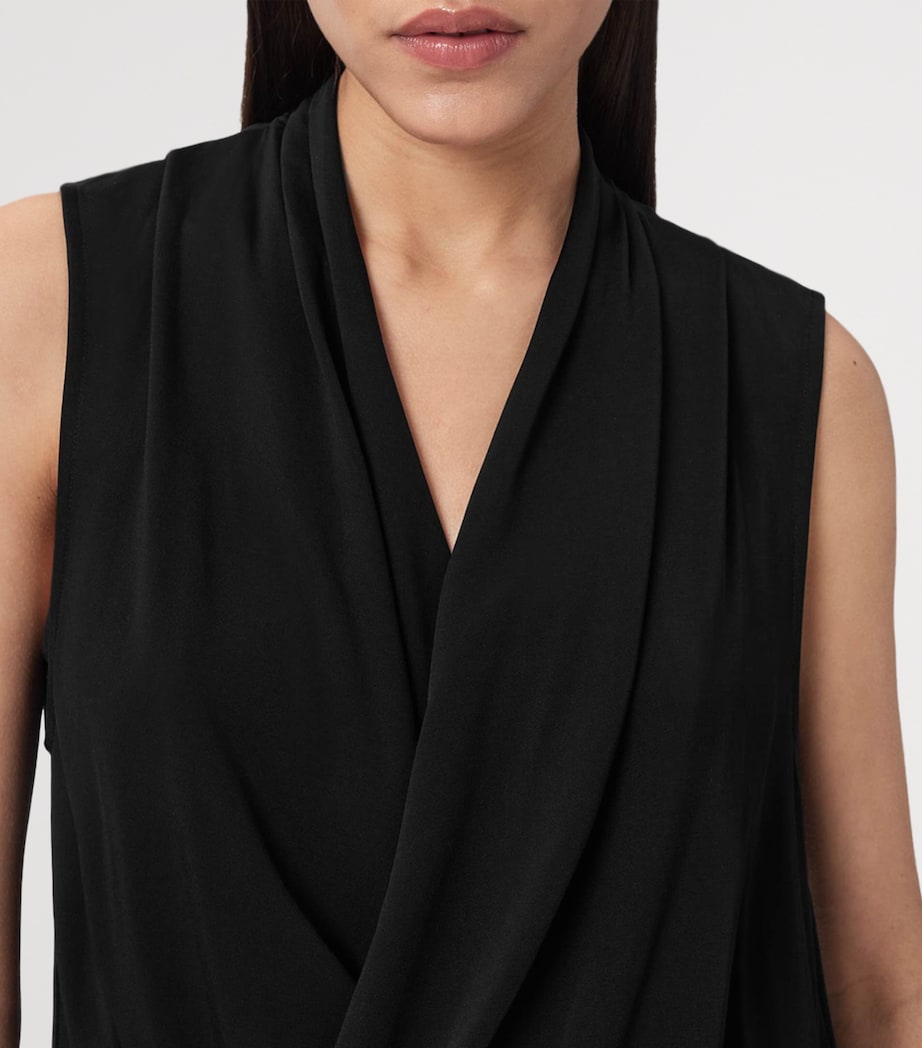 AllSaints Womens Draped Adaline Top Black Image 6