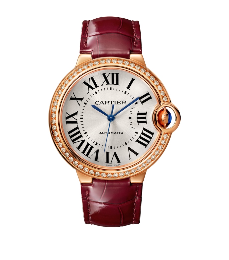 Cartier Rose Gold and Diamond Ballon Bleu de Cartier Watch 36mm Grey Image 1