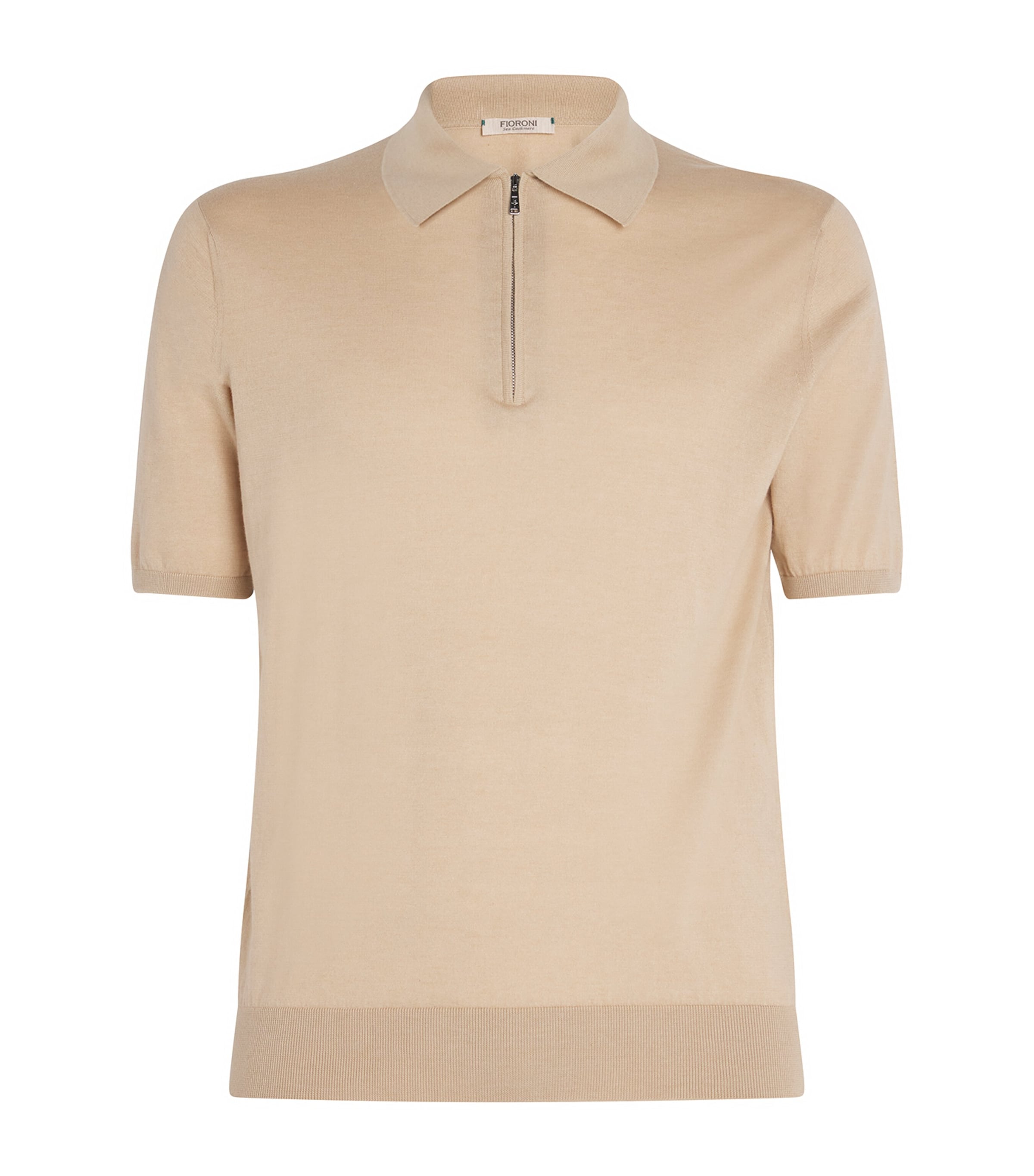 Cotton-Cashmere Zip Polo Shirt E.3-DESERTO Image 1