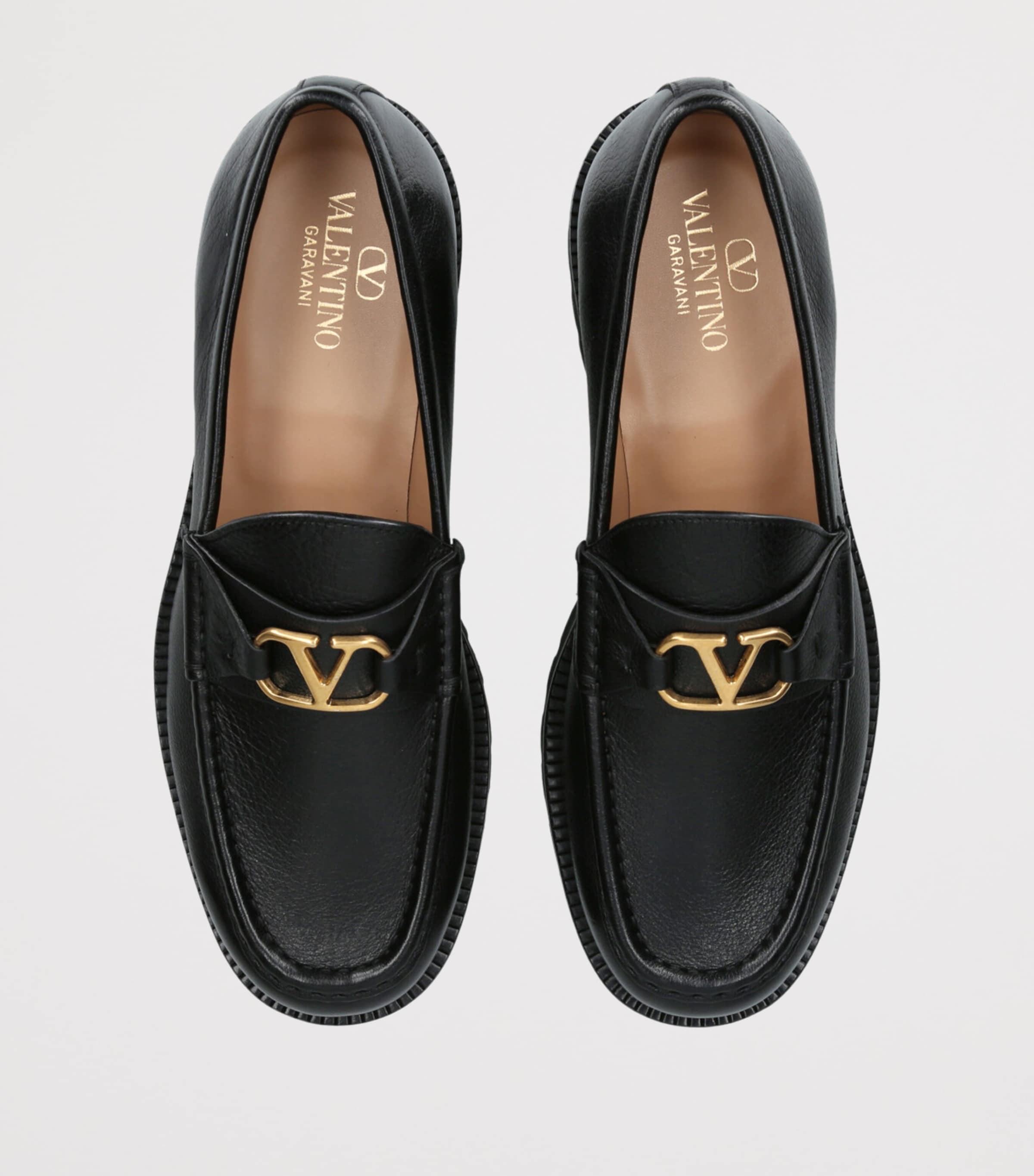Leather Chunky Loafers BLACK Image 4