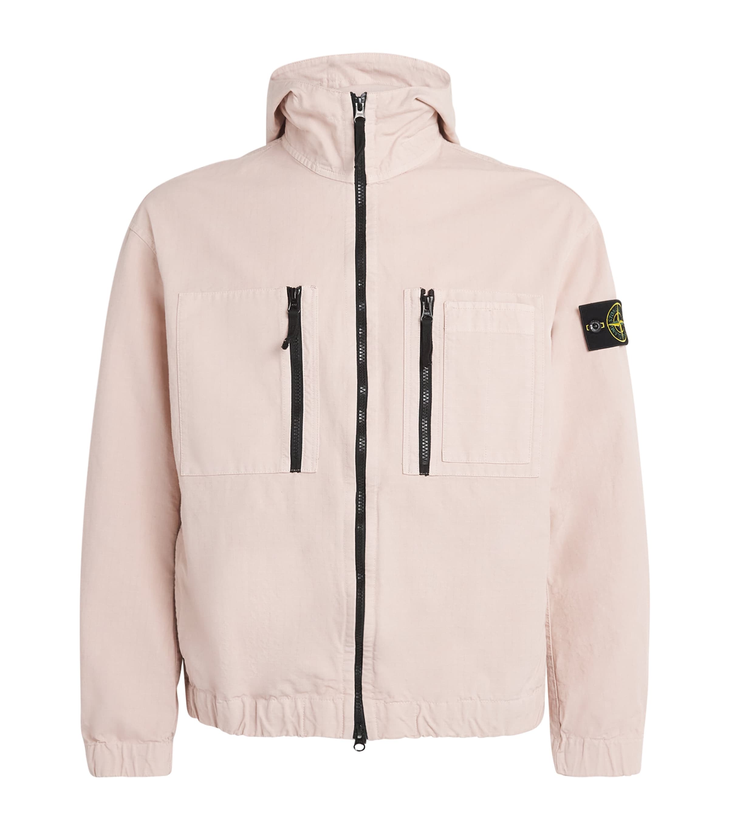 Stone Island Mens Organic Cotton Ripstop Hooded Overshirt Image 1