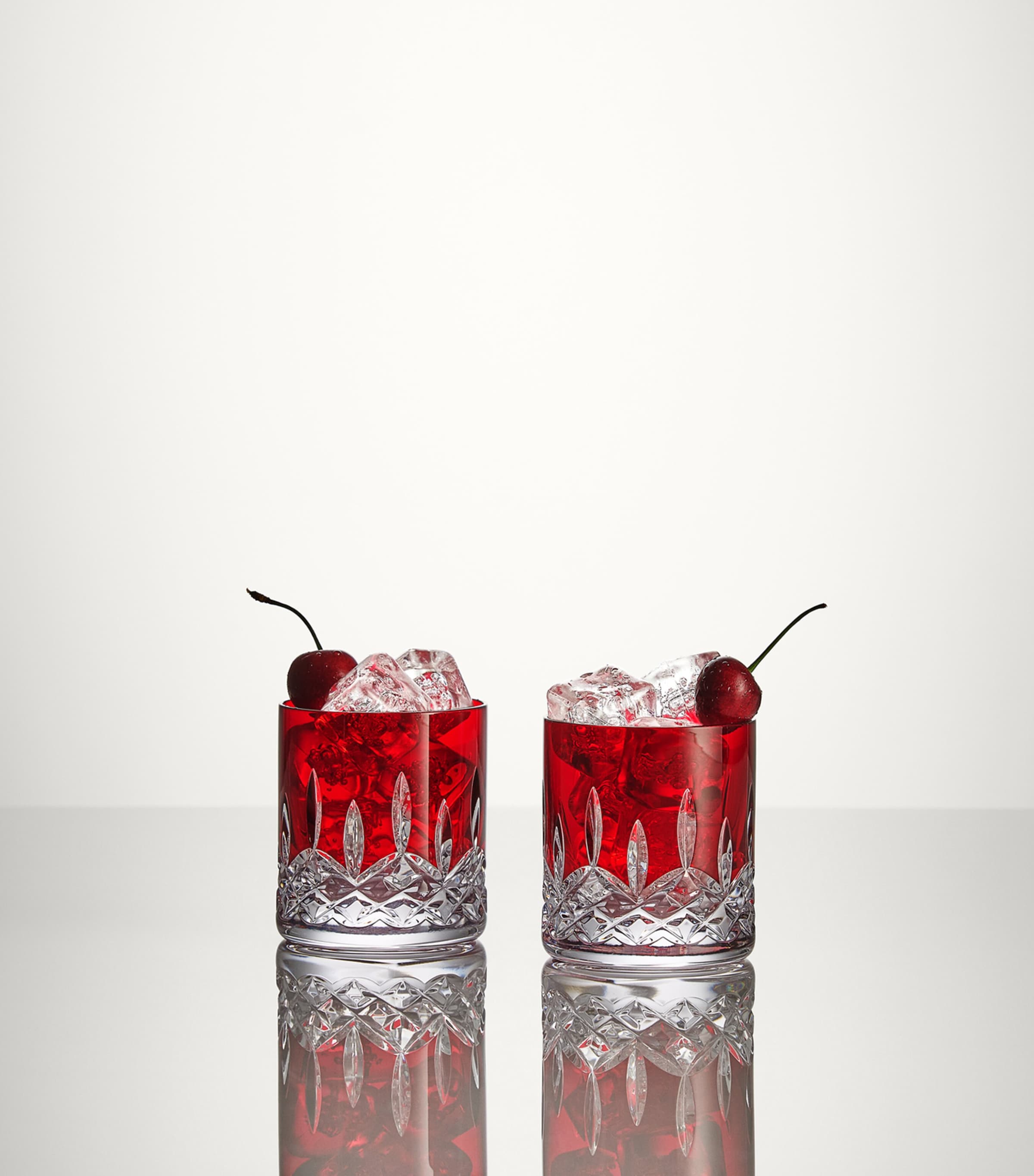 Set of 2 Crystal Lismore Straight Tumblers (180ml) RED Image 2