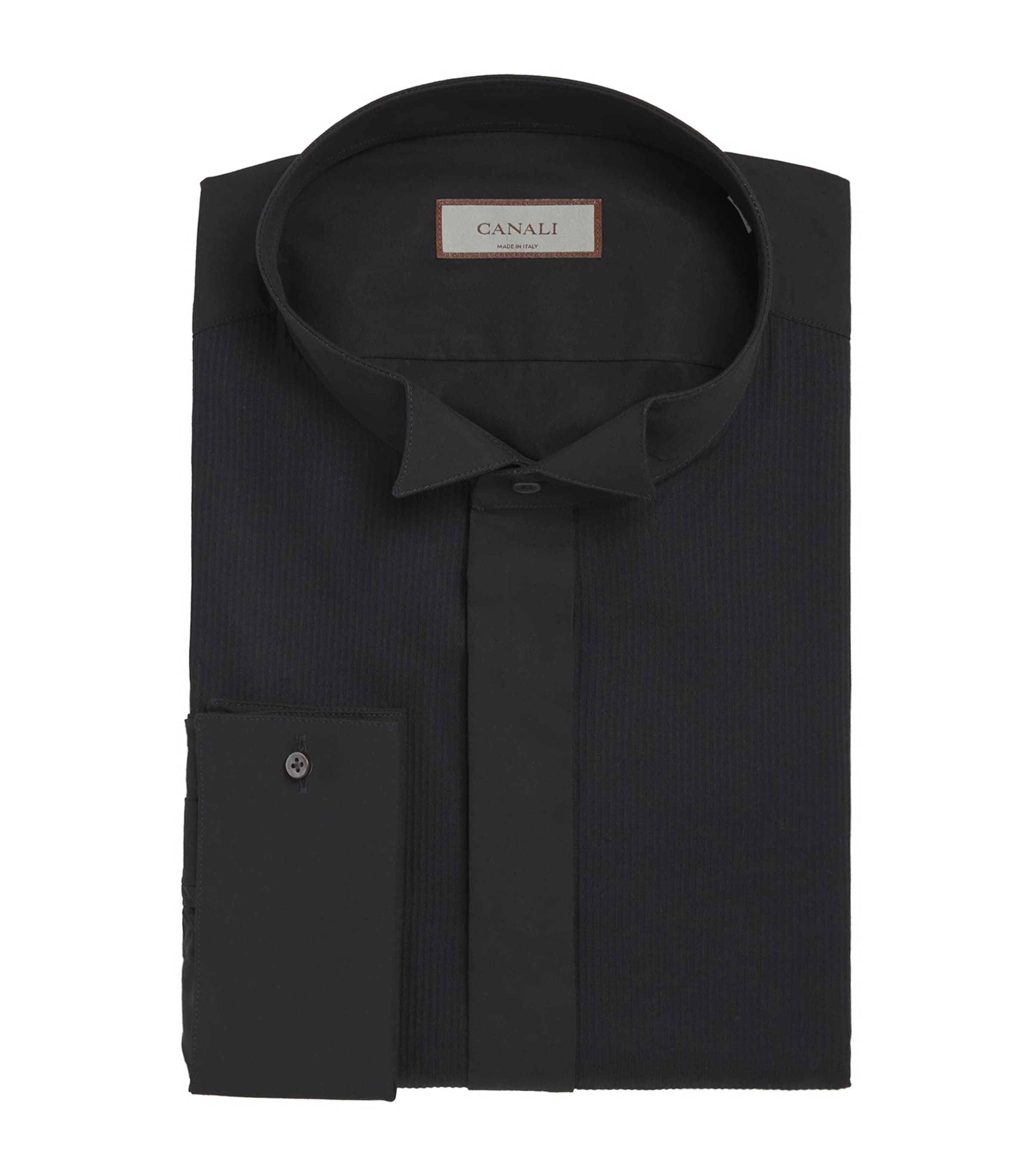 Canali Cotton Formal Shirt In Black