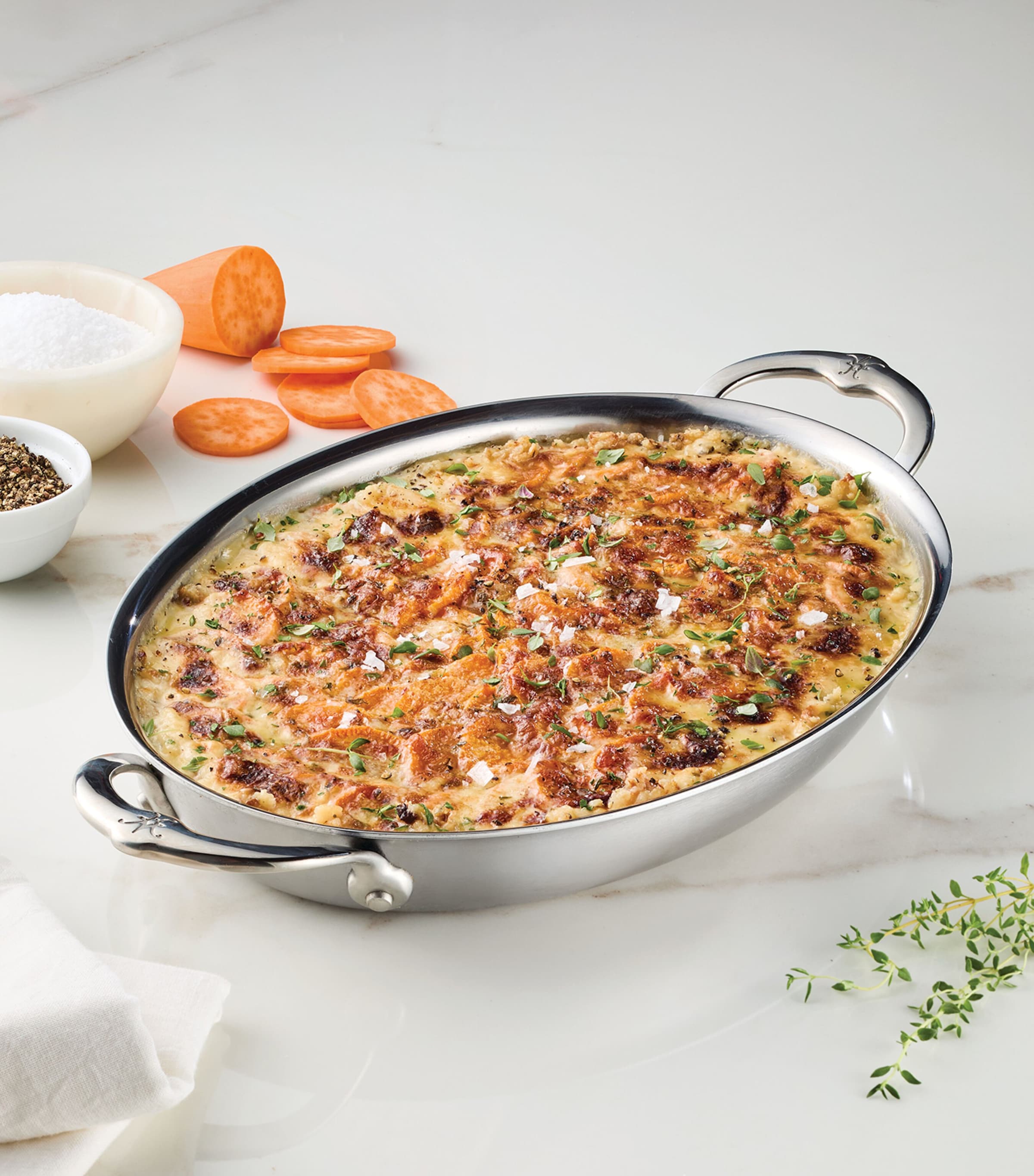 Stainless Steel Oval Au Gratin Dish (41cm) SILVER Image 7