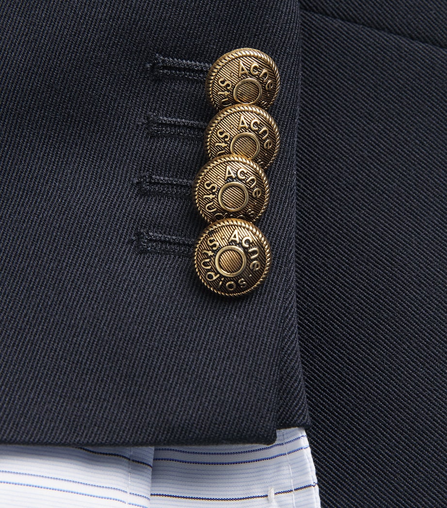 Acne Studios Womens Wool Single-Breasted Blazer Navy Blue Image 6
