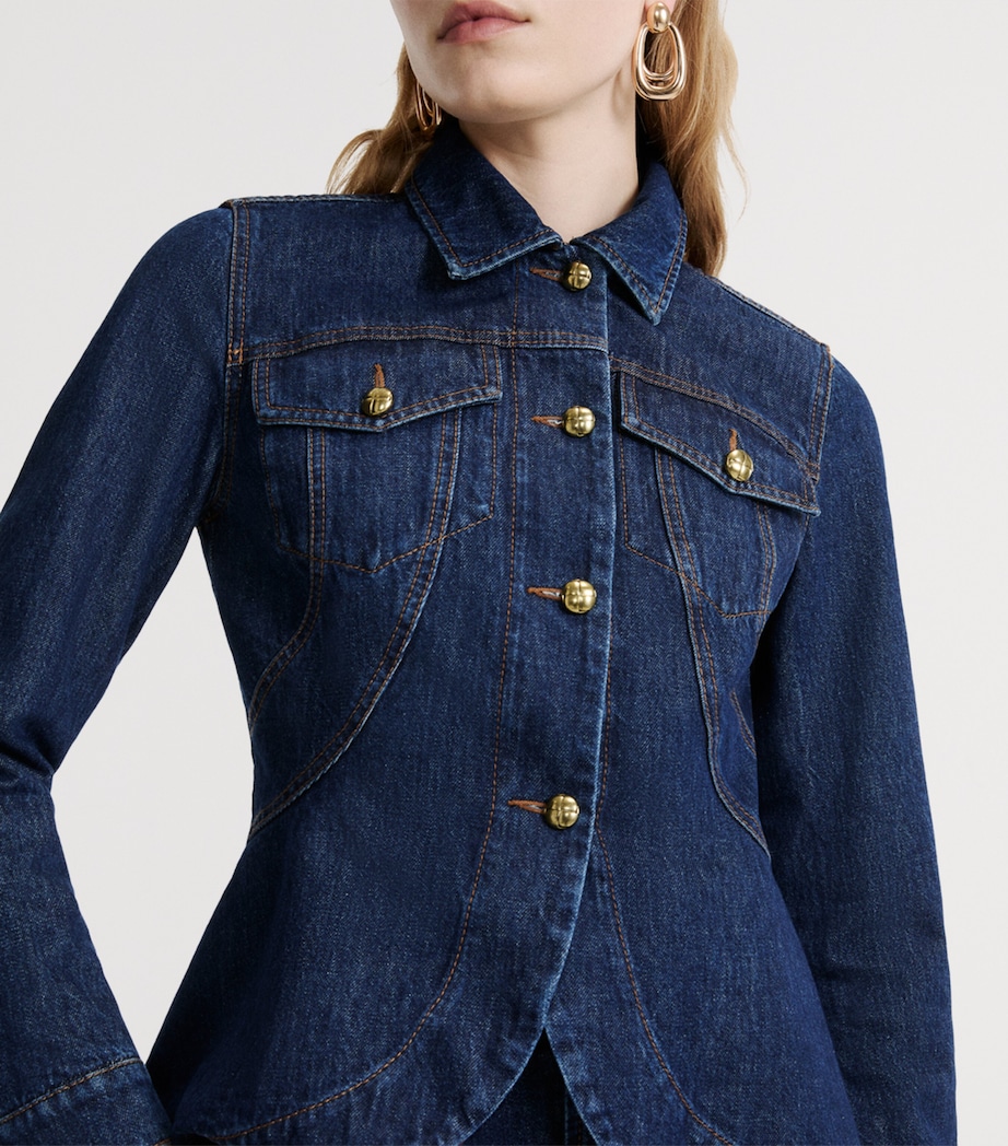 Marella Womens Hourglass Denim Jacket Blue Jeans Image 5