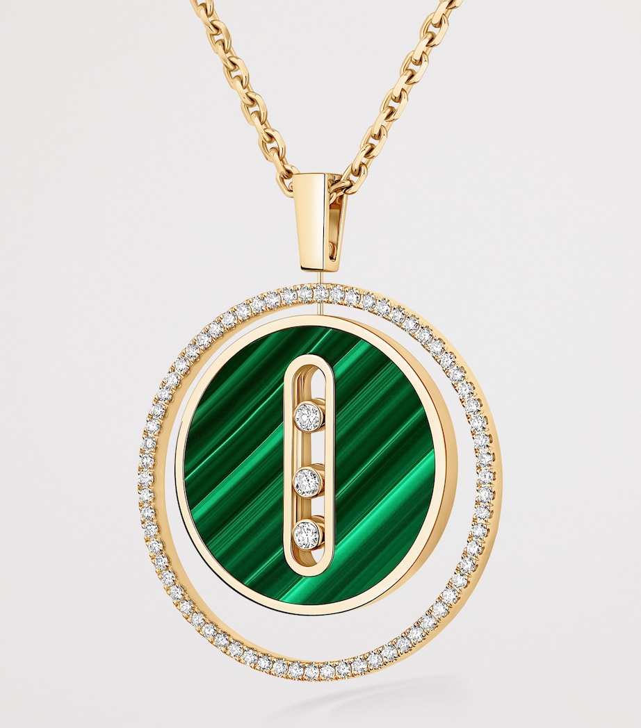 Messika Lucky Move Yellow Gold, Diamond and Malachite Necklace (0.38ct) Yellow Gold Image 3
