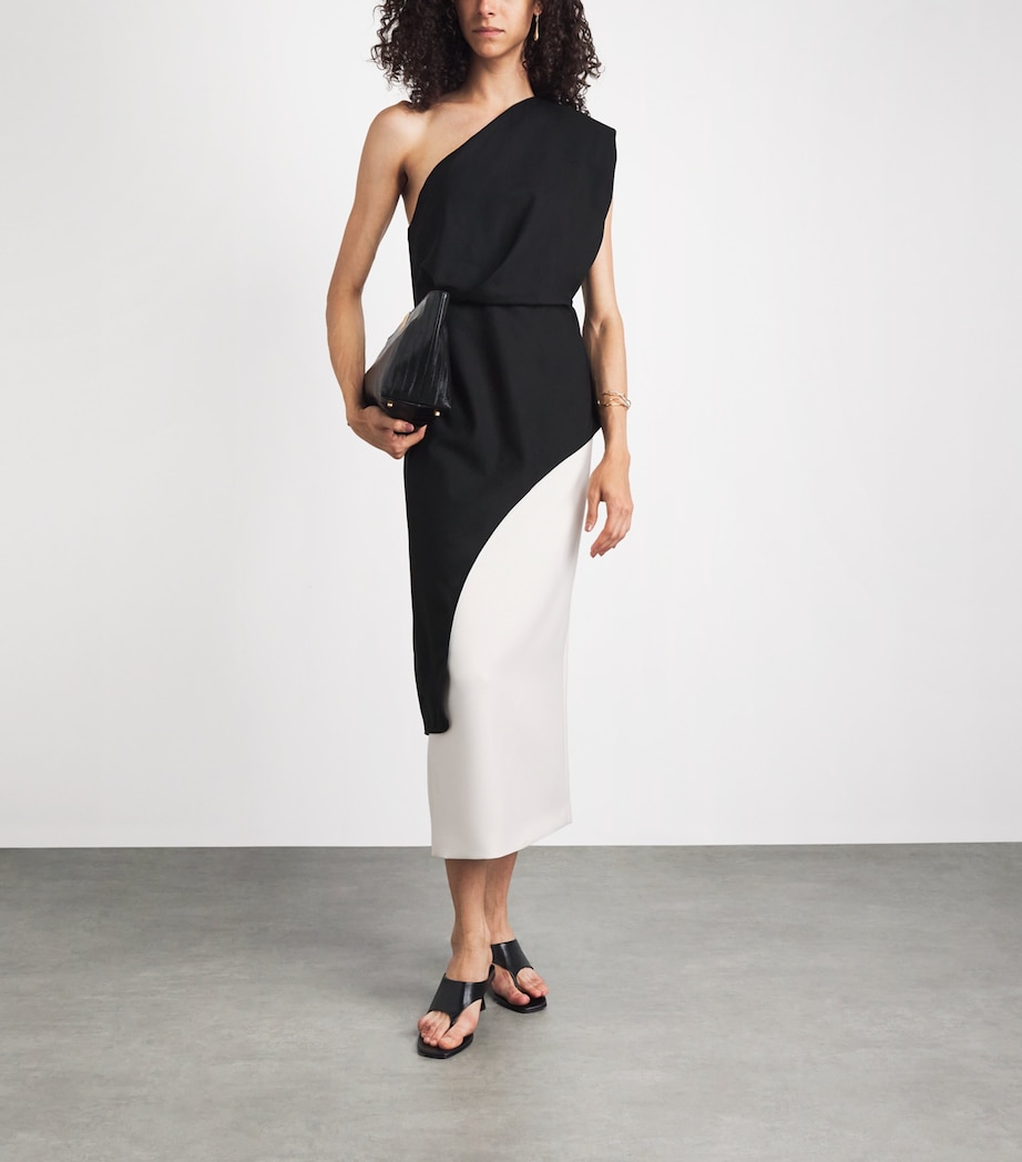 Roland Mouret Womens Crepe Midi Pencil Skirt Cream Image 2