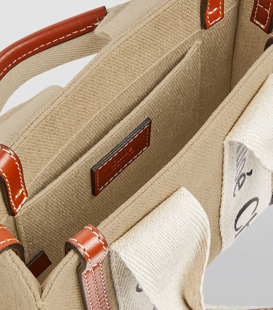 Mini Woody Tote Bag WHITE BROWN 1 Image 6