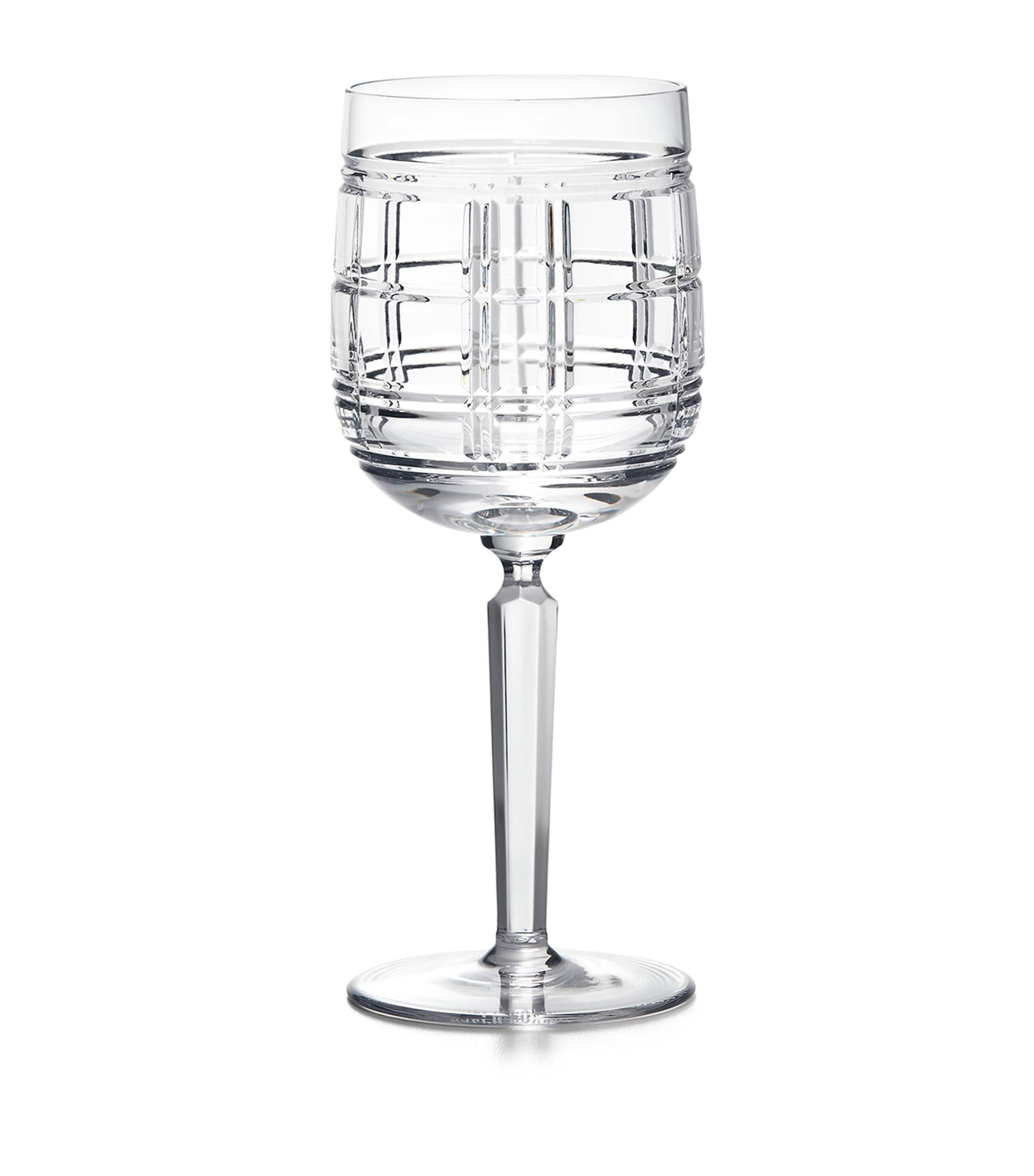 Ralph Lauren Hudson Plaid Red Wine Glass In Transparent