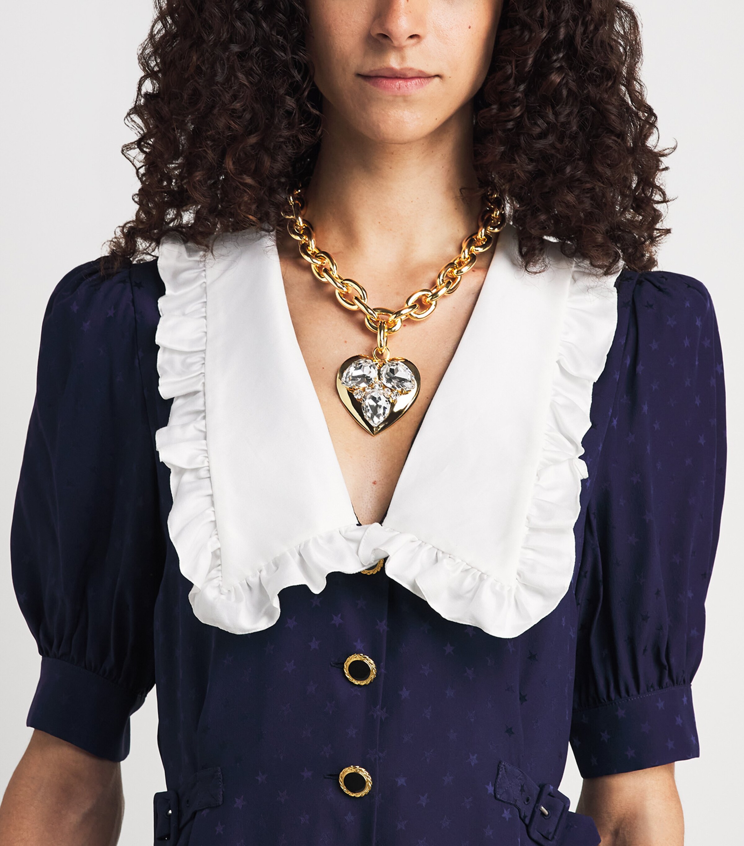 Alessandra Rich Heart Pendant Necklace Cry Gold Image 2
