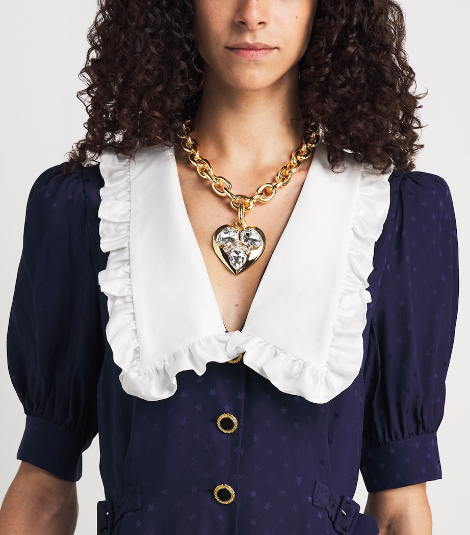 Alessandra Rich Heart Pendant Necklace Cry Gold Image 2